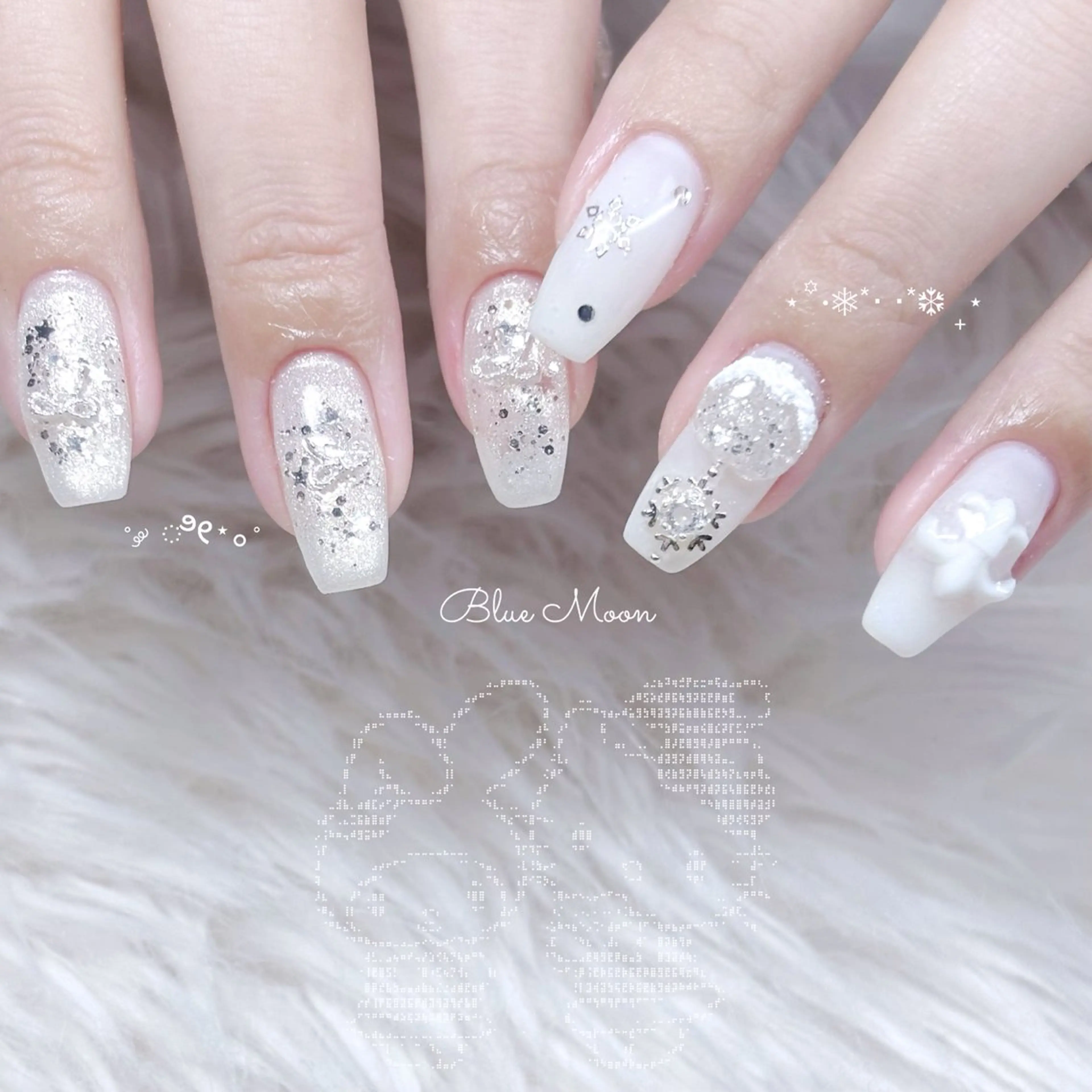 ネイル リボン ハンドネイル フットネイル ハンドケア nail salon Blue Moonのネイルデザイン