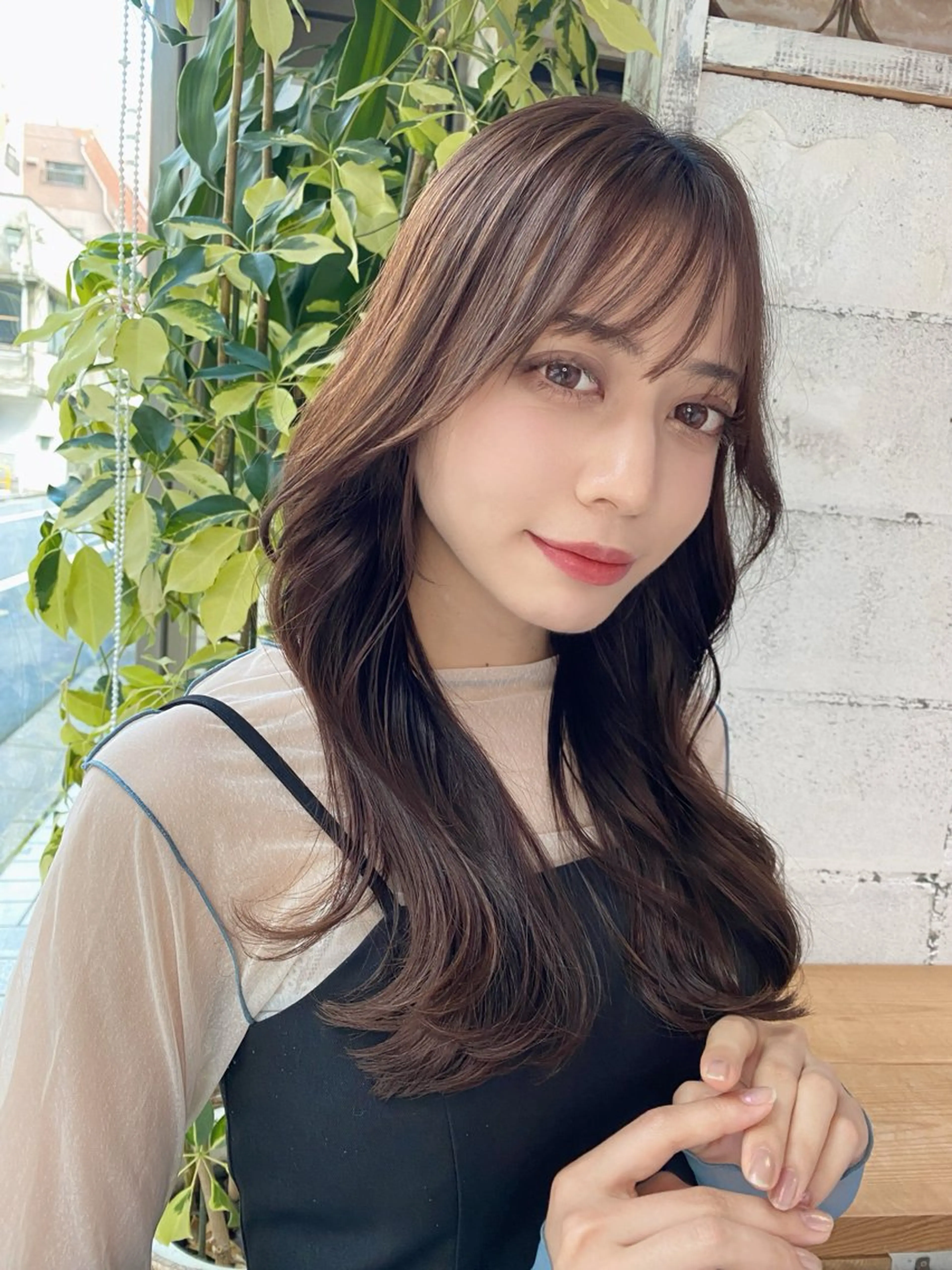 ミディアム カラー 韓国風ヘア カット ヘアカラー トリートメント ヘアセット 【韓国レイヤー特化 ハッシュカット】のヘアスタイル