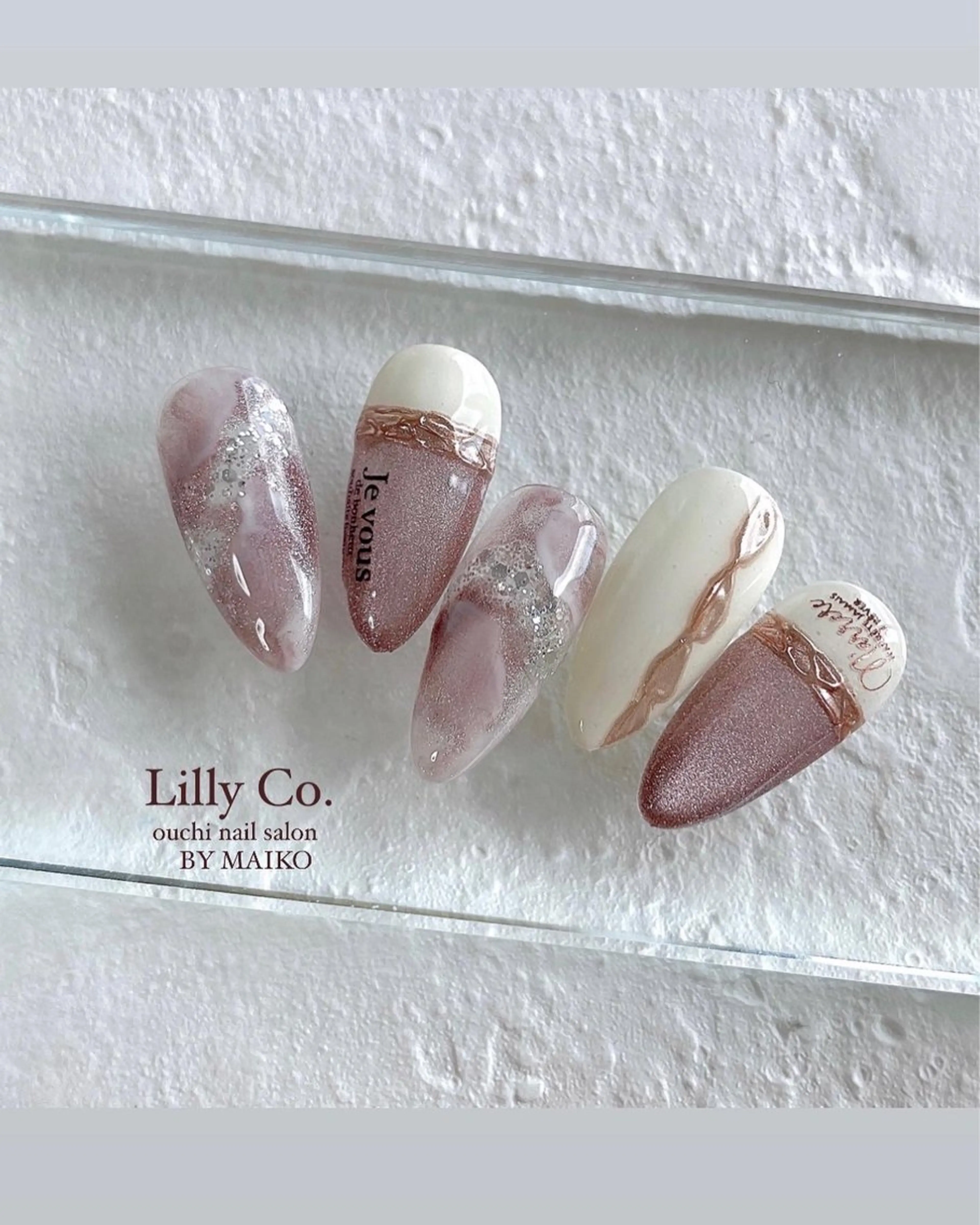 ネイル ニュアンスネイル ピンク ハンドネイル ハンドケア Lilly Co.のネイルデザイン