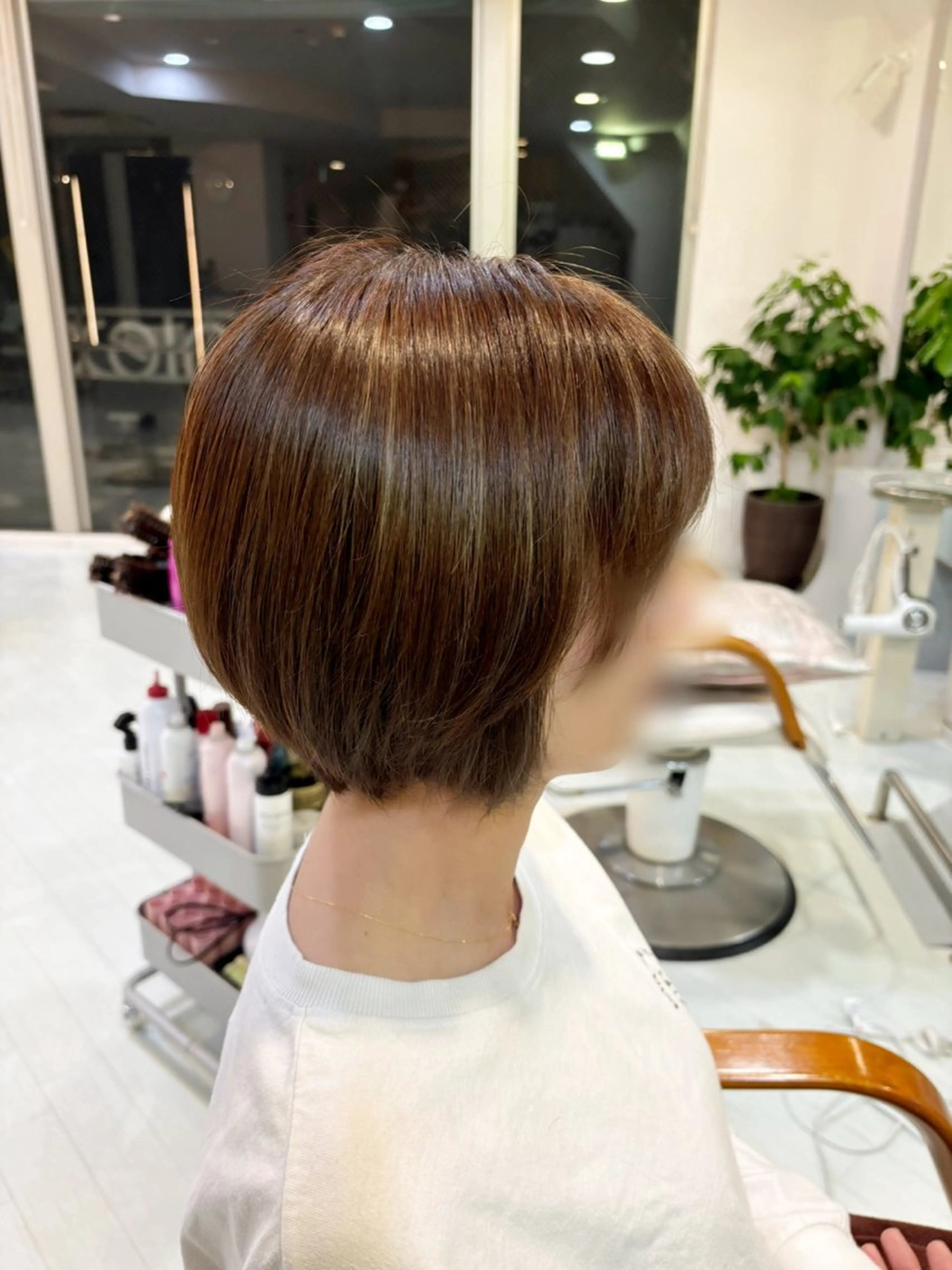 ショート カラー 顔周りカット レイヤーカット ショートヘア 小顔カット alex芦屋所属・東 美咲のヘアスタイル