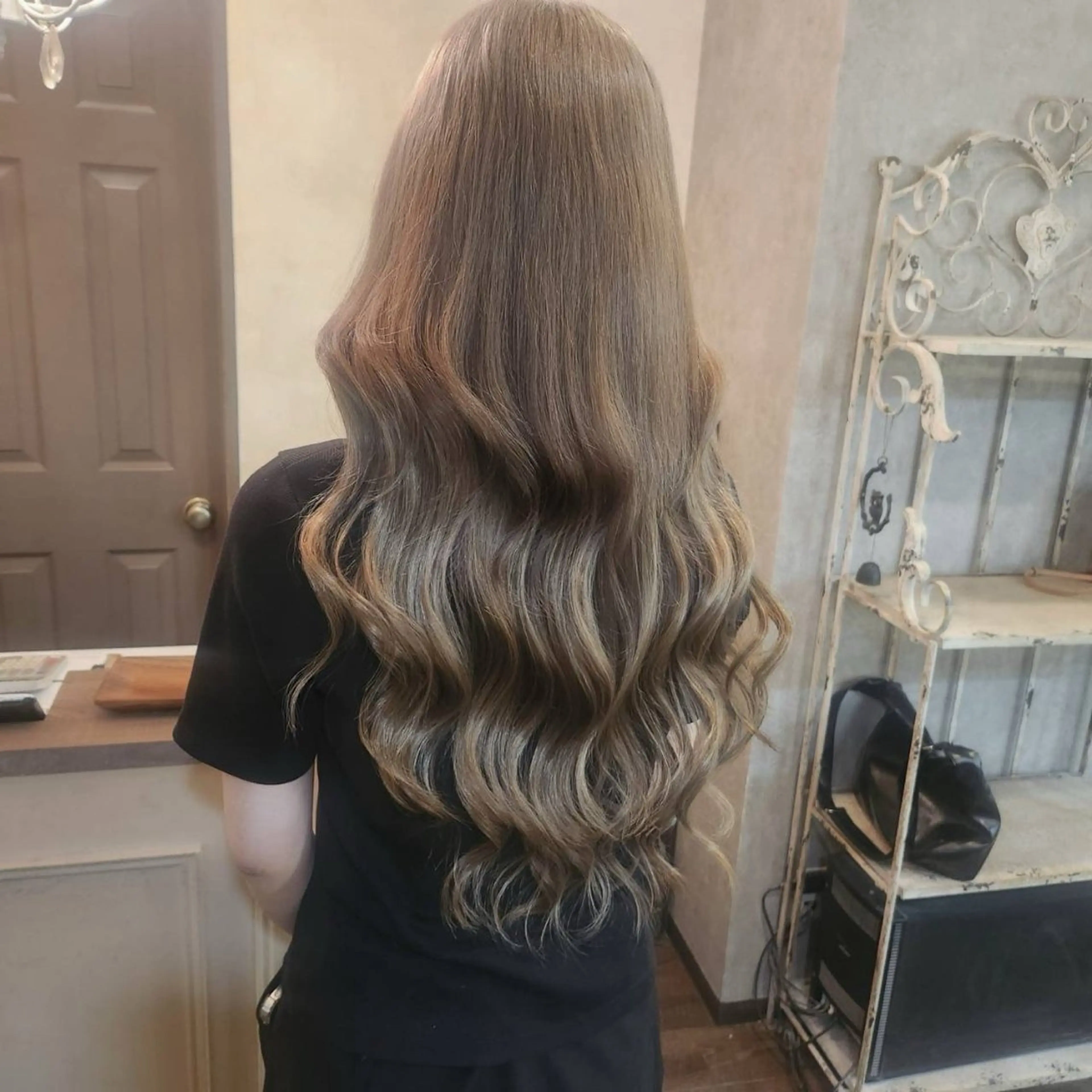 ロング ヘアアレンジ シールエクステ アッシュ エクステ ロング カット エクステ MagicMush ✴︎シールエクステのヘアスタイル