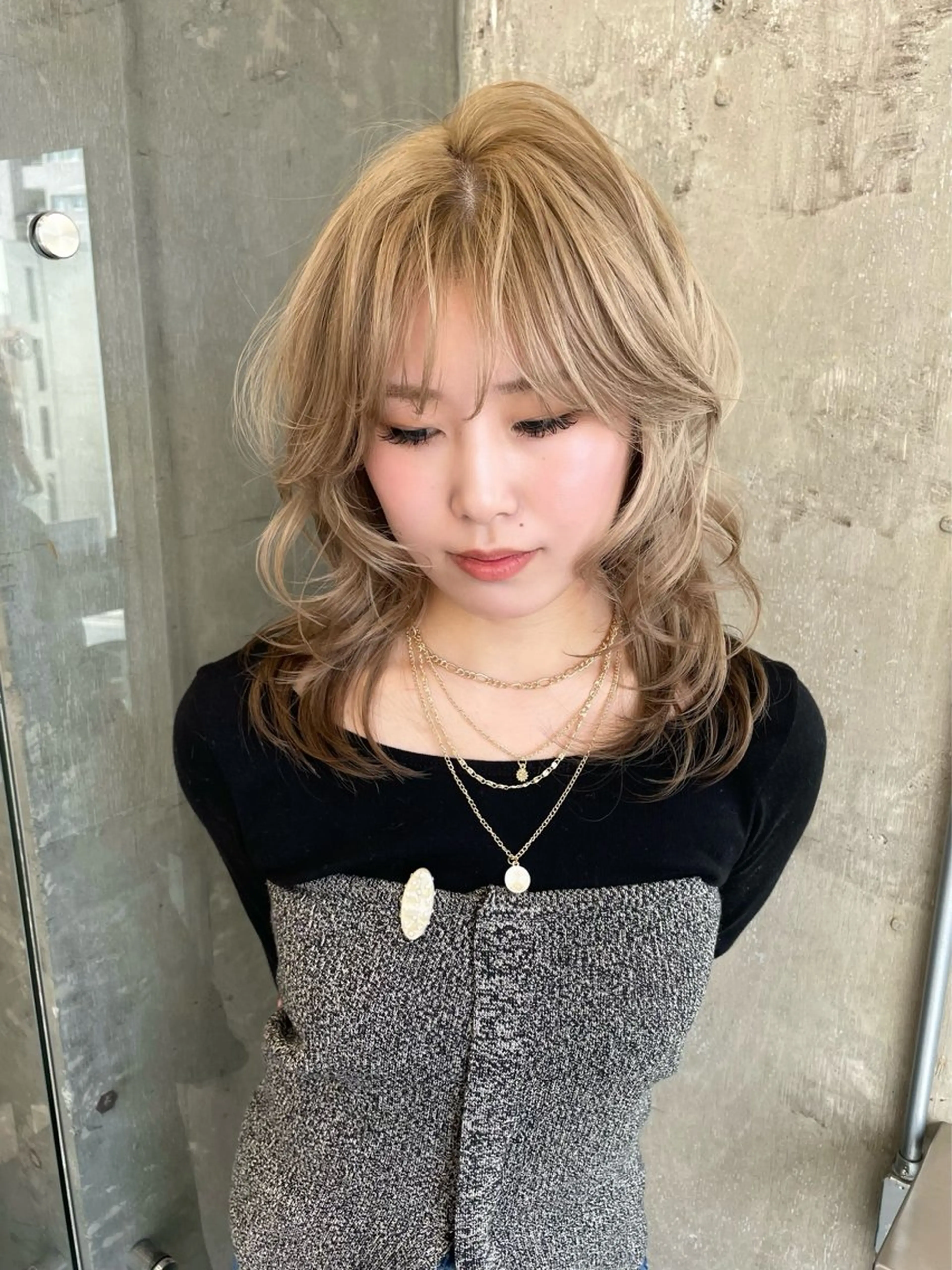 セミロング カラー RIN/ レイヤー/オリーブのヘアスタイル