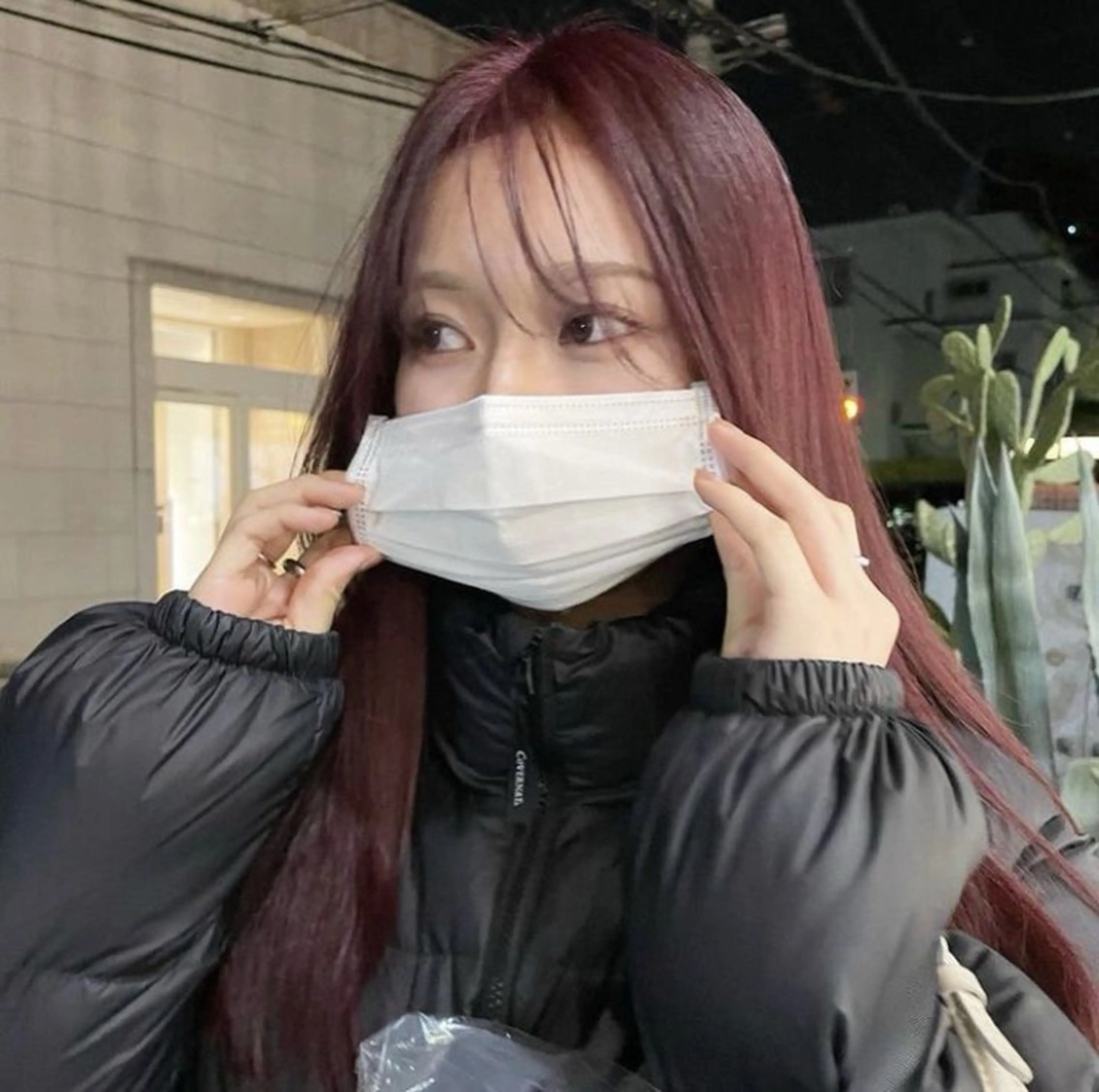 セミロング カラー ヘアアレンジ ケアカラー ヘアカラー ヘッドスパ ヘアセット 中韓🇰🇷暖色/ ワインレッド/らいるのヘアスタイル