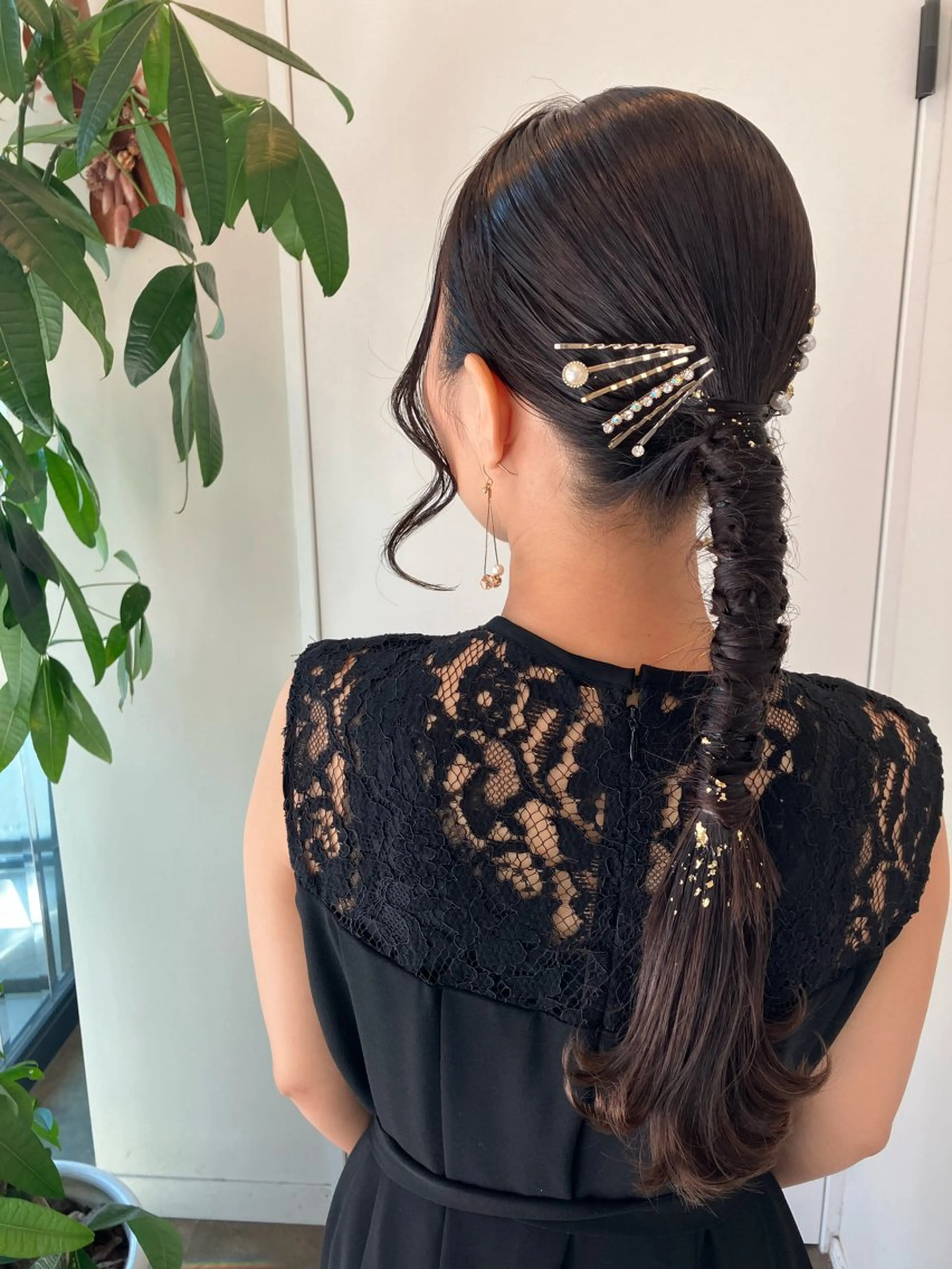 ヘアアレンジ ポニーテール 結婚式・ブライダル Hair&Make Nahoのマツエク・マツパデザイン