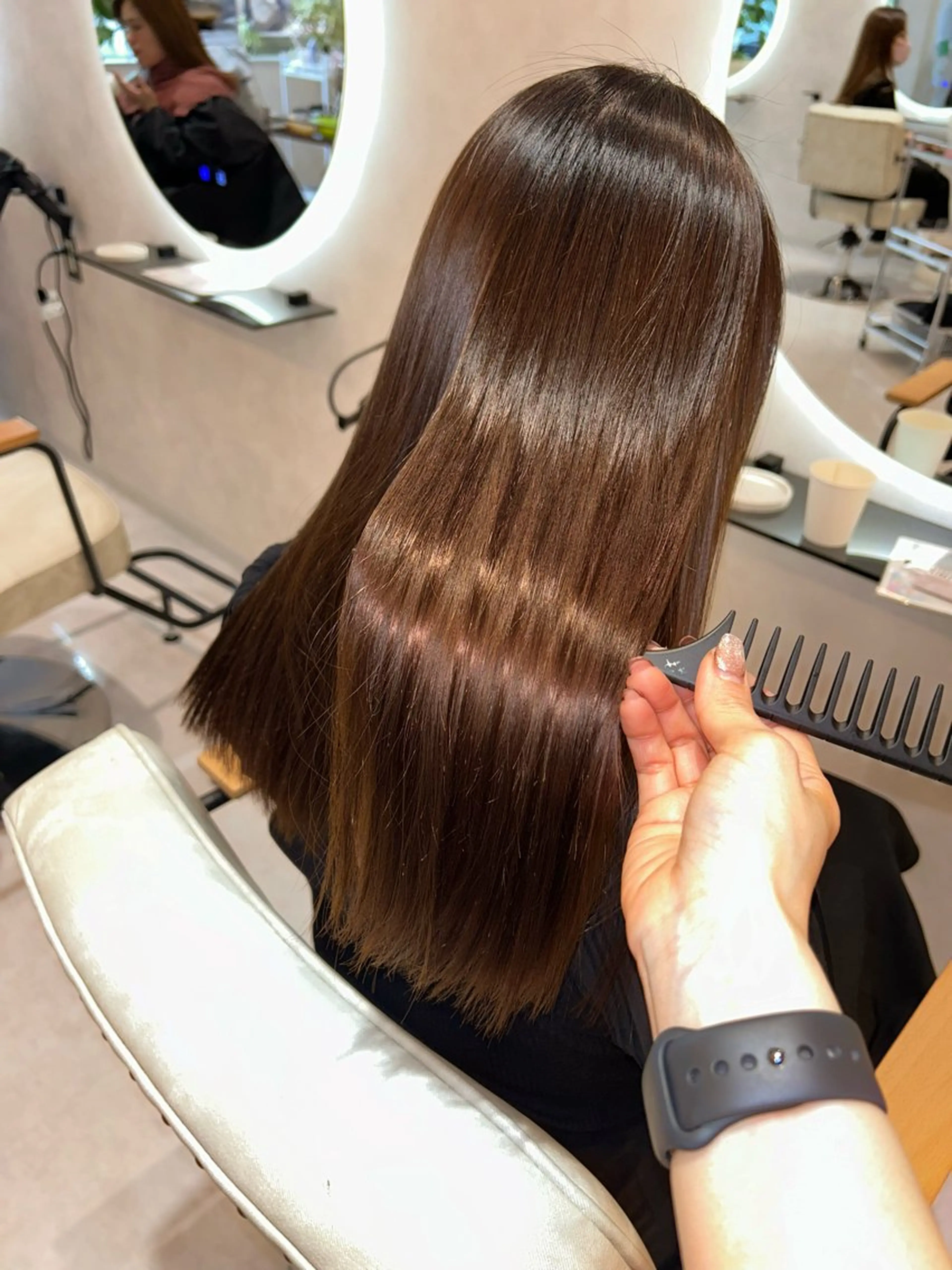 セミロング 韓国風×髪質改善 ゆりのヘアスタイル