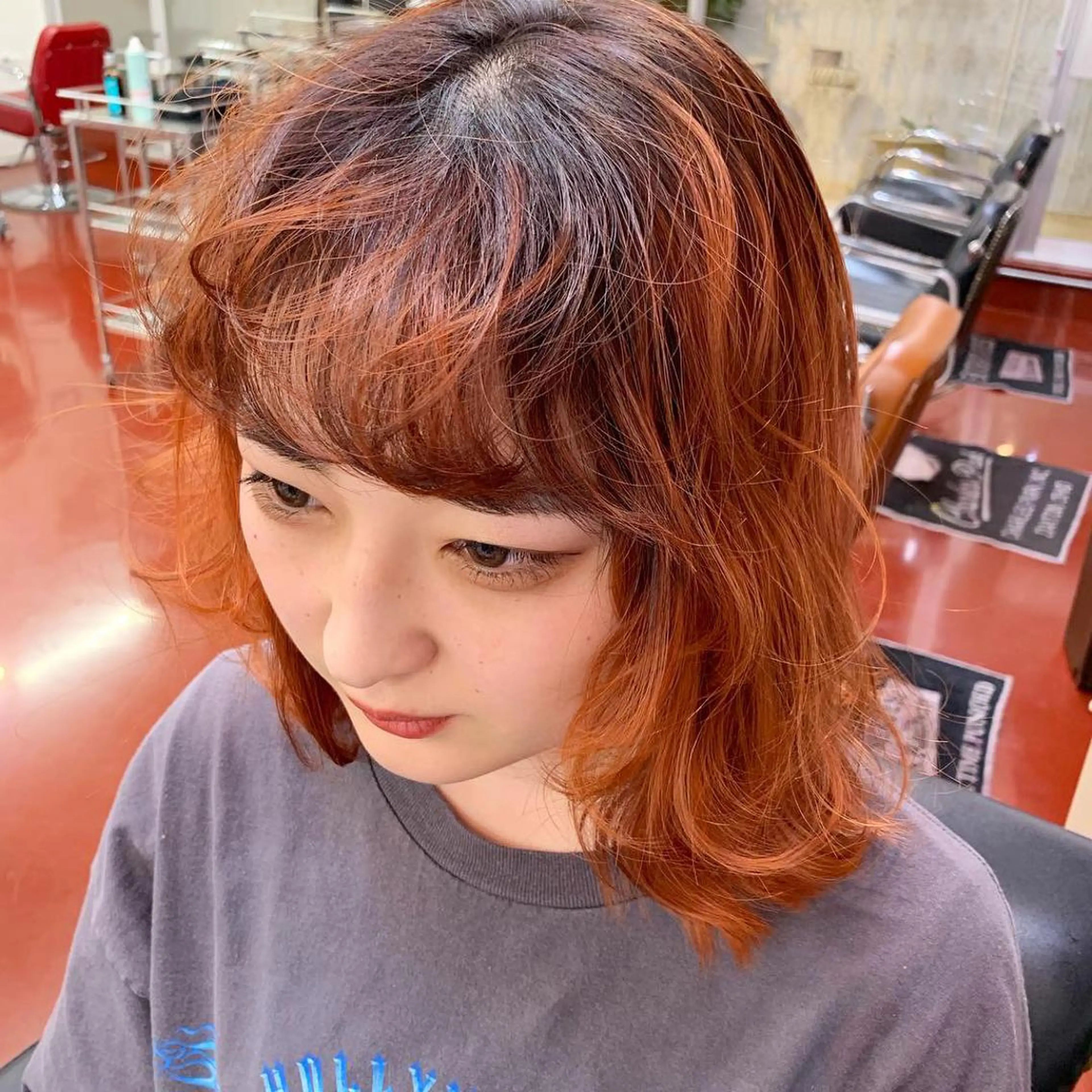 ミディアム カラー ピンクベージュ/新潟 万代/高橋桃葉🍑のヘアスタイル