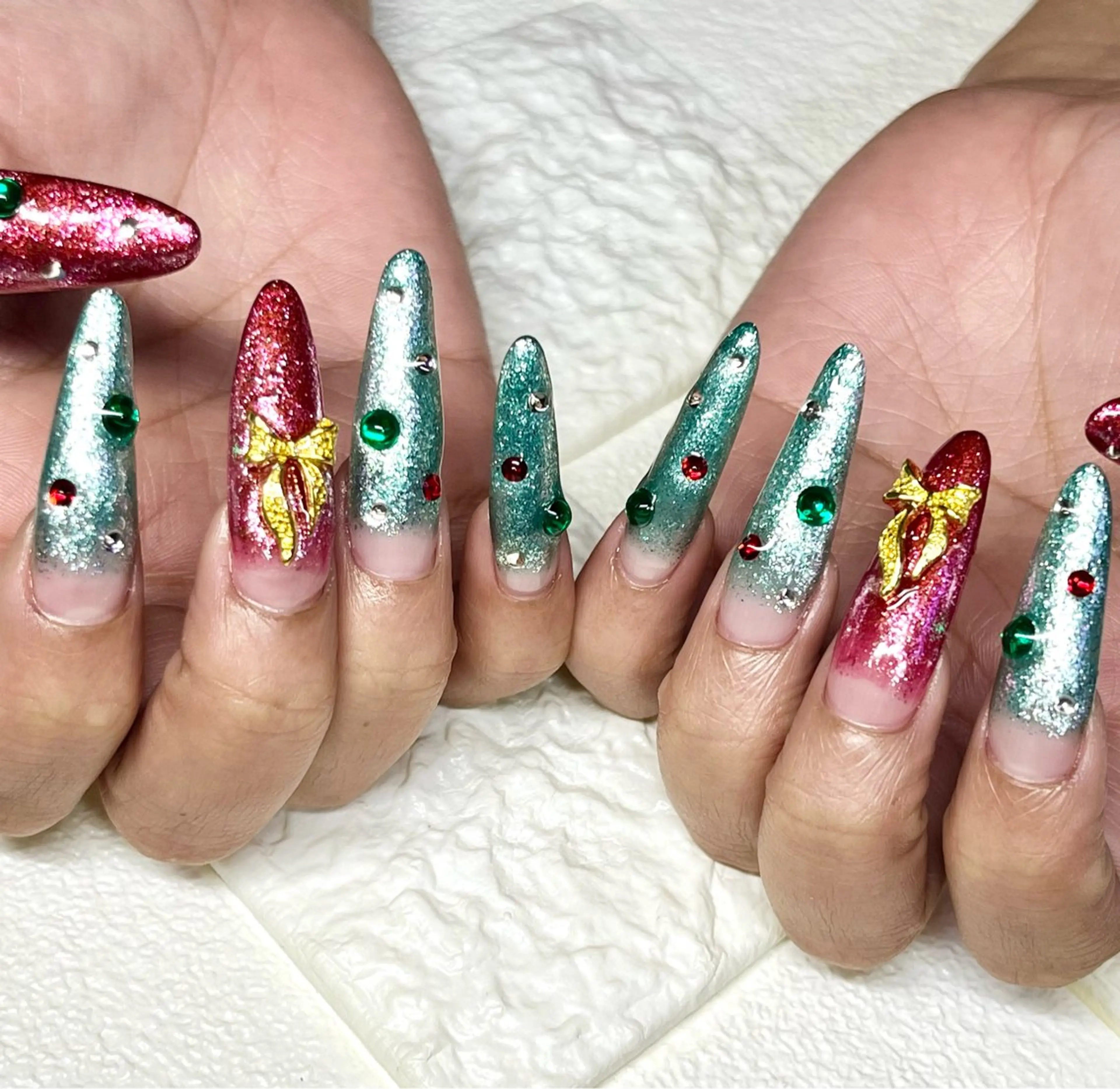 ネイル 冬ネイル クリスマス ハンドネイル まり りぃ〜んのネイルデザイン