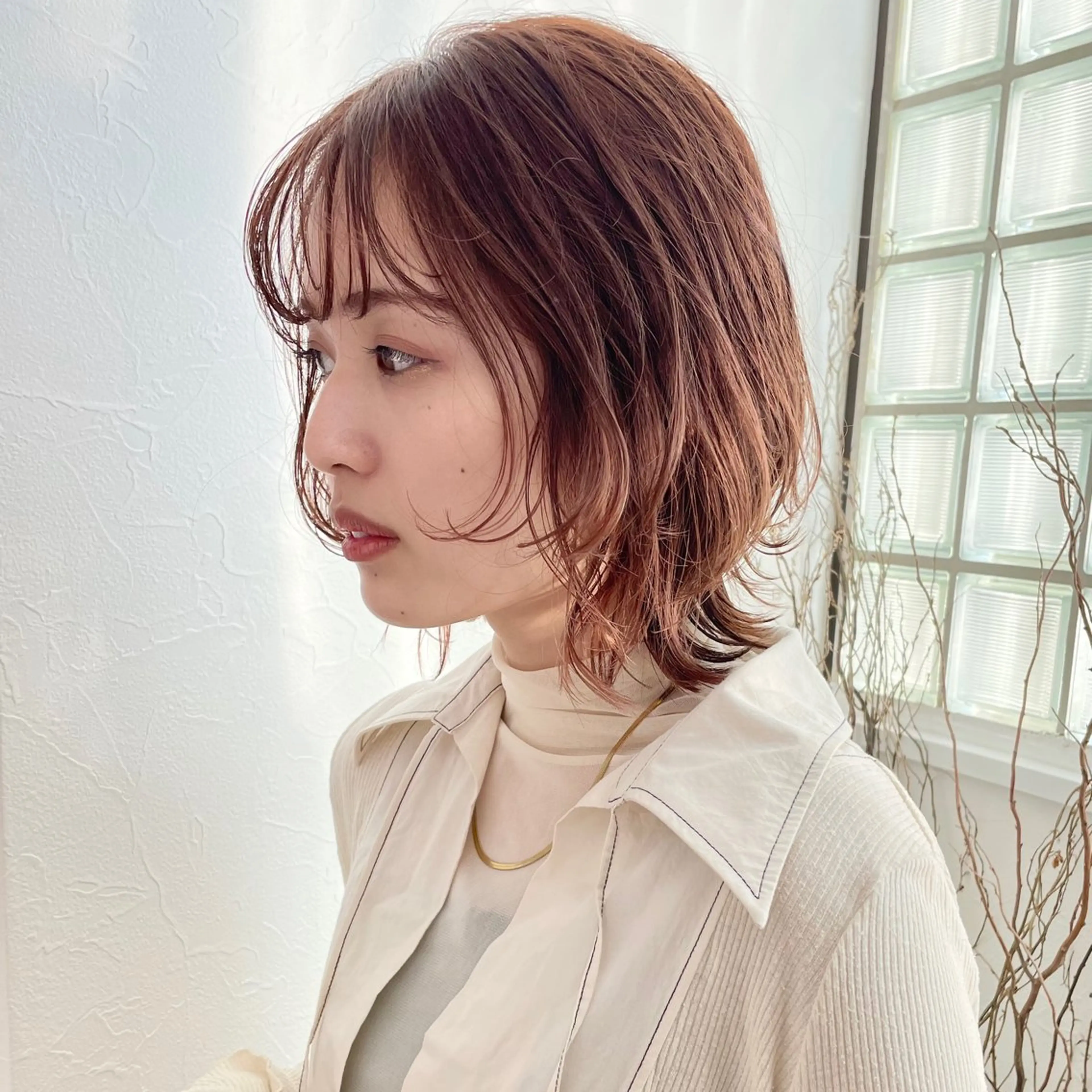 毛先外ハネワンカールパーマ＋カットの写真