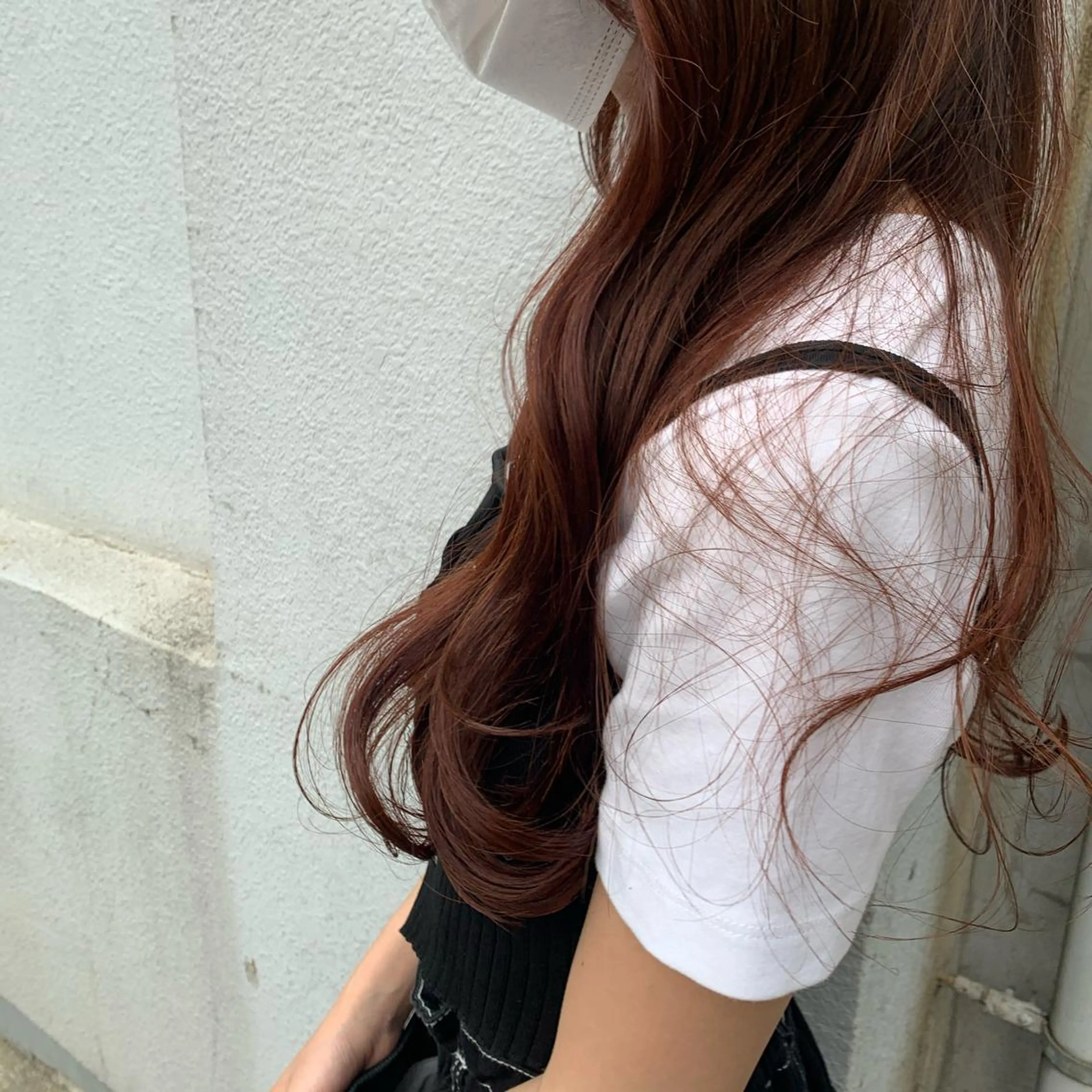 ロング カラー オレンジ 現地韓国ヘア🇰🇷 Chisaki치사키のヘアスタイル