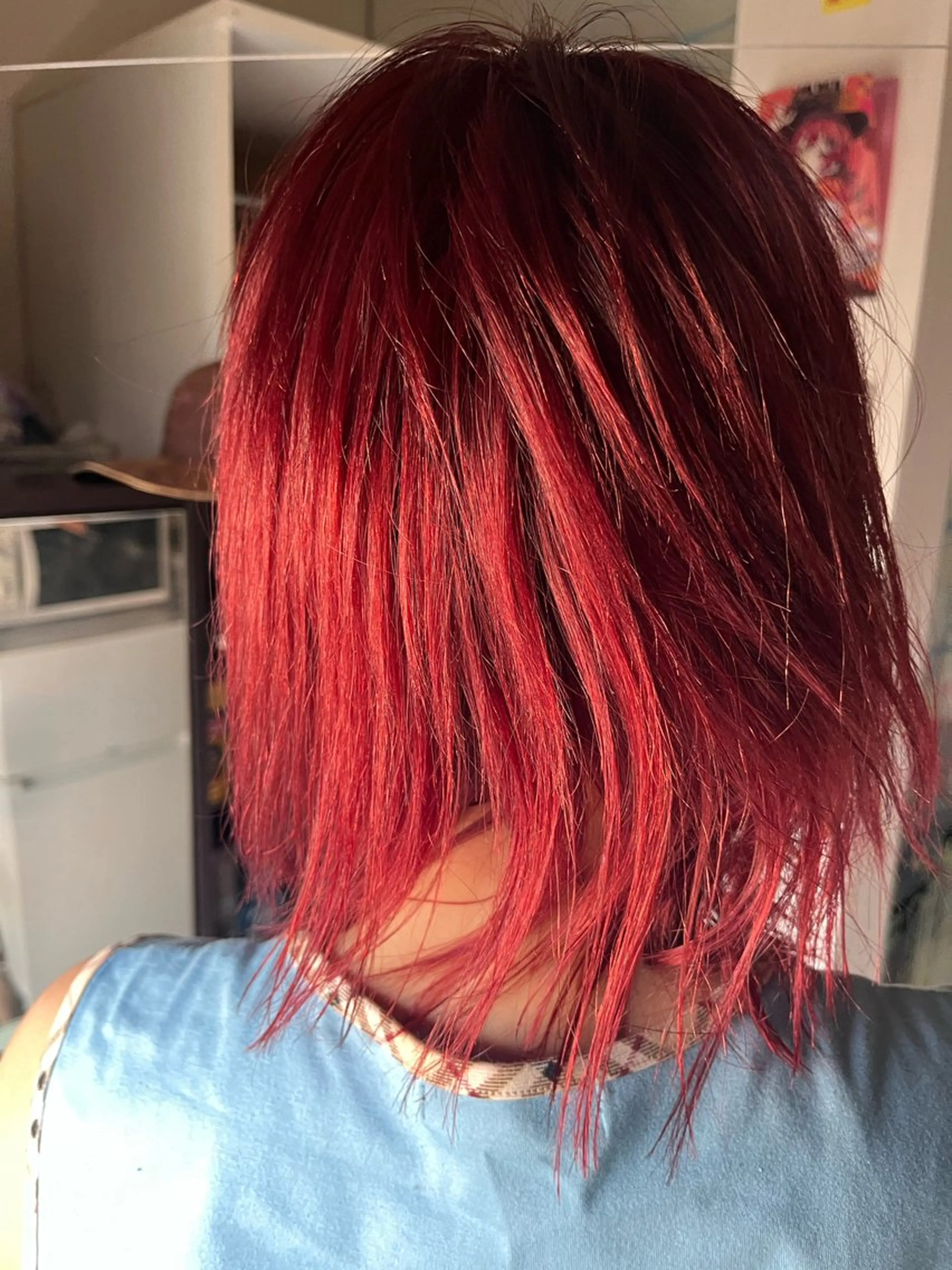 カラー ブリーチ レッドカラー NYLON.所属・ブリーチ/縮毛矯正 ❤️‍🔥シンノスケのヘアスタイル