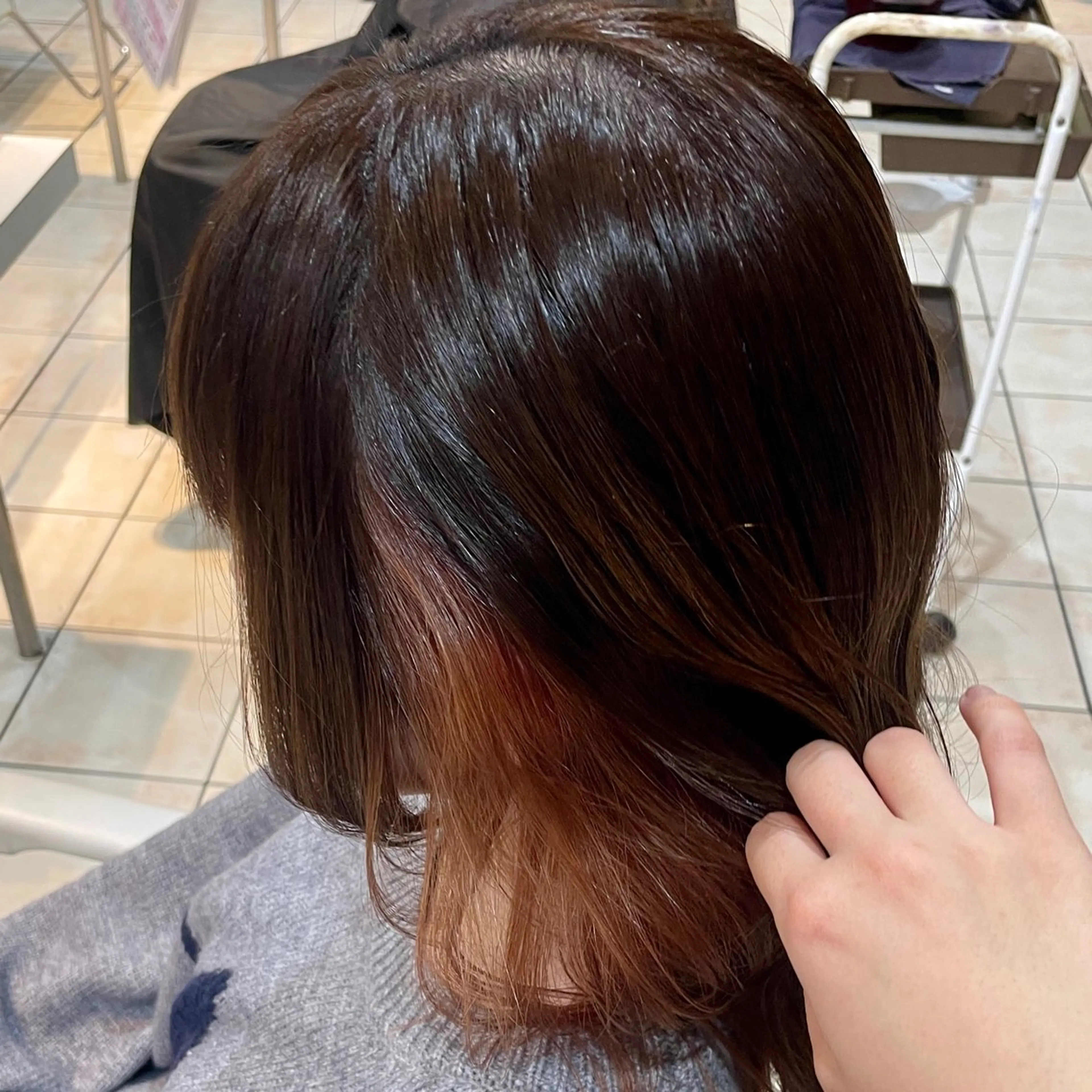 セミロング カラー ヘアカラー ブリーチ/ヘアセット 【𝙍𝙞𝙣𝙤】のヘアスタイル