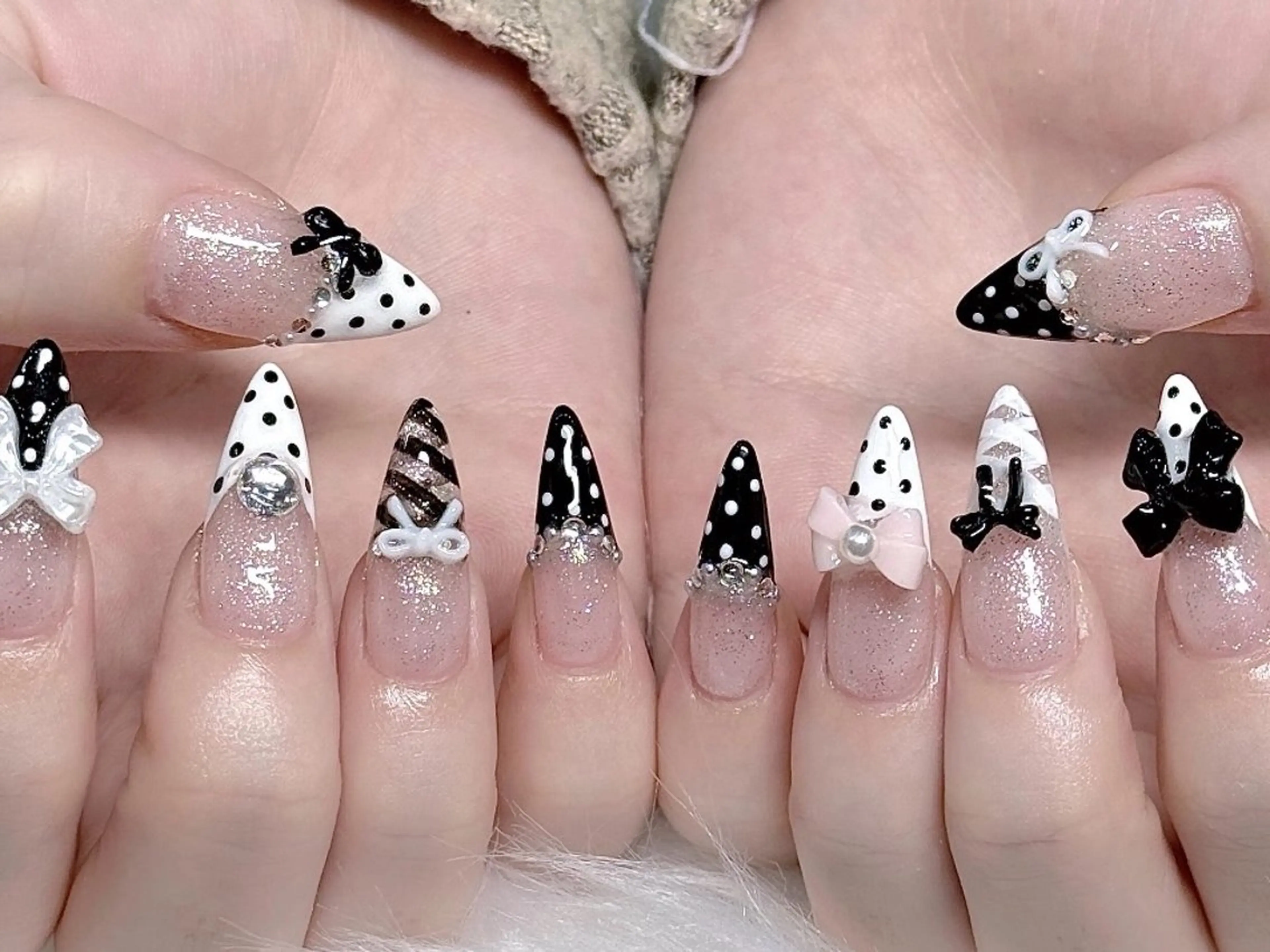 ネイル 長さ出し フレンチネイル 韓国ネイル レース マグネットネイル ハンドネイル nami ナミのネイルデザイン