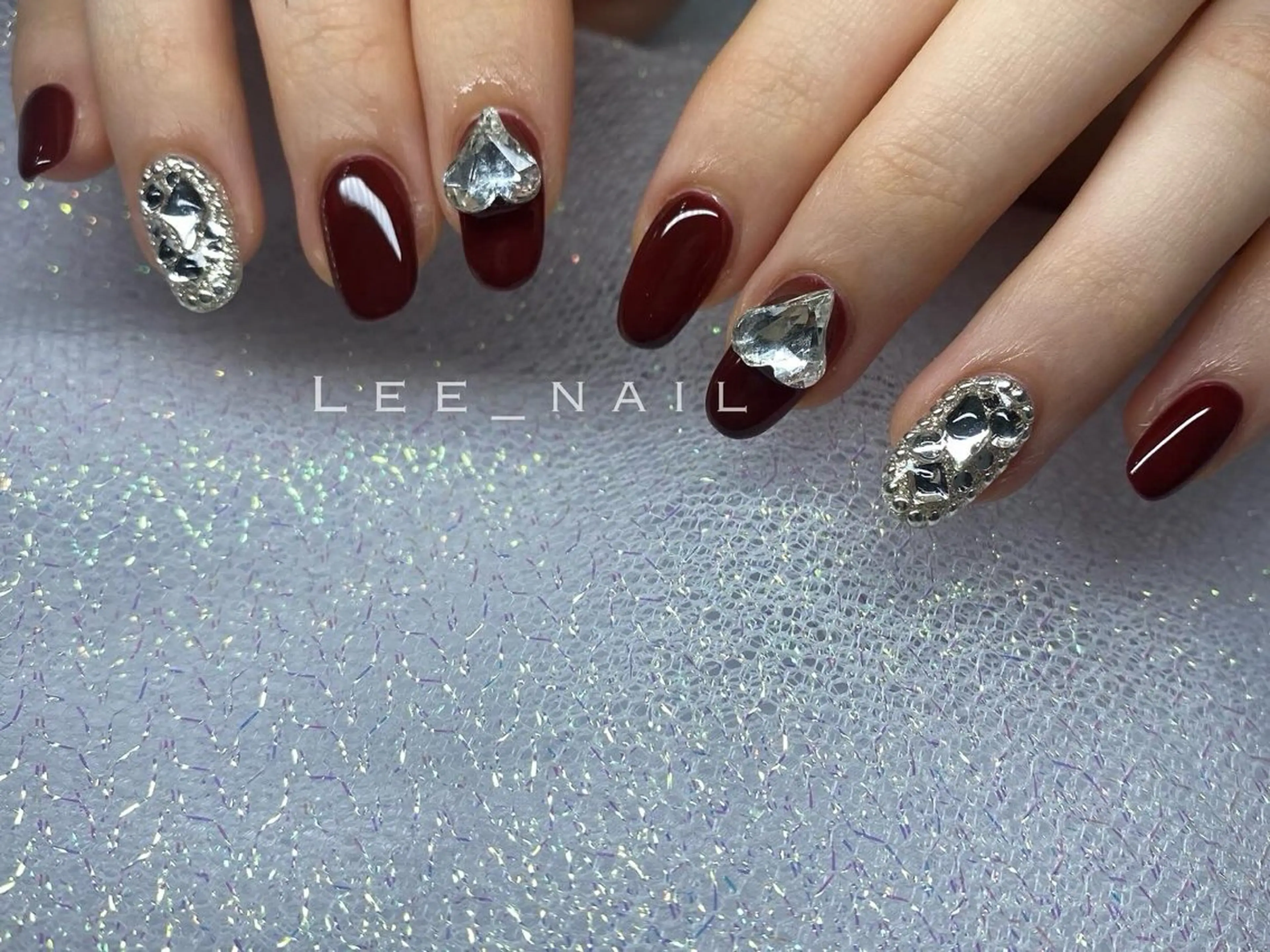 ネイル ボルドー 冬ネイル ハンドネイル Lee_ nailのネイルデザイン