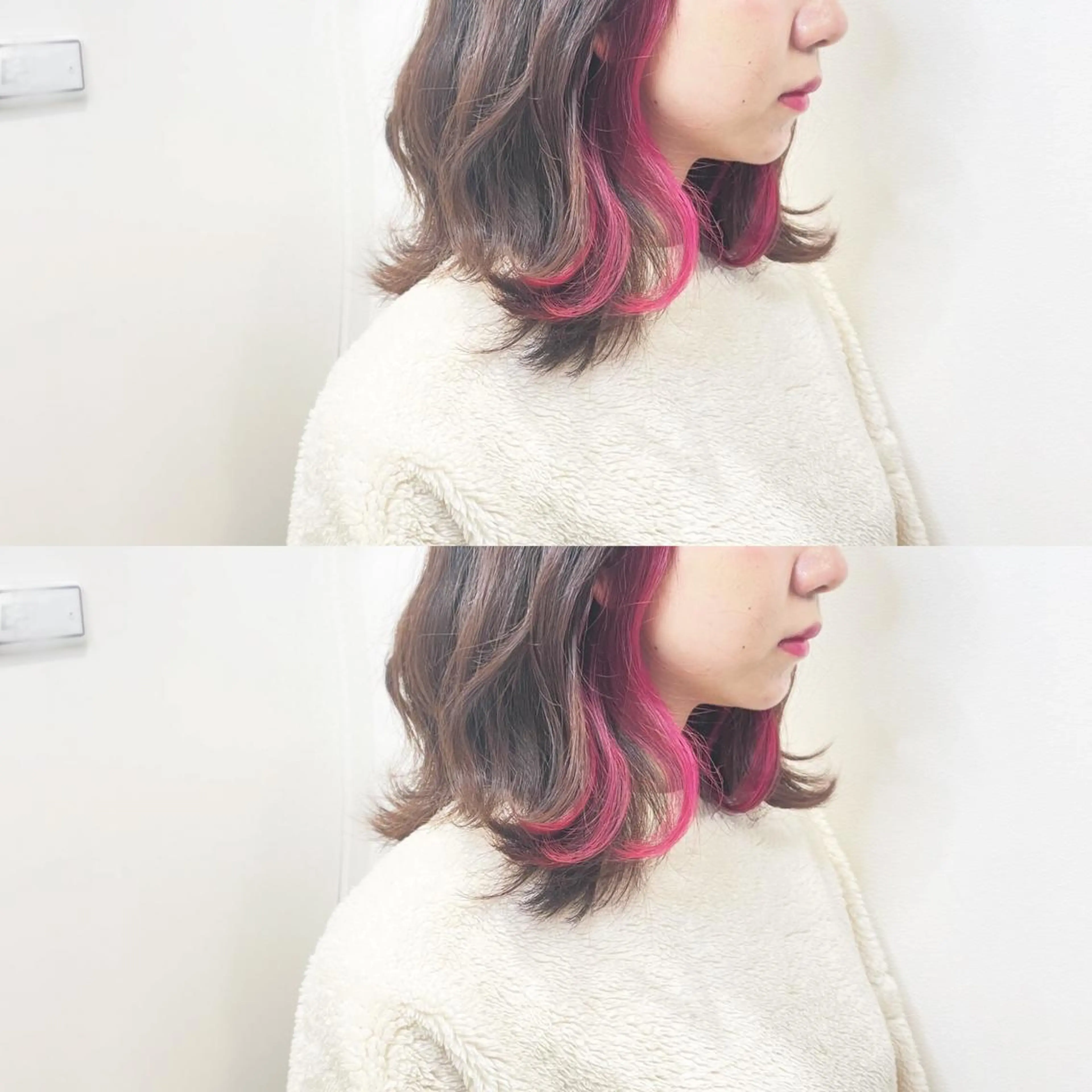 ミディアム カラー ミストバング ブリーチ デザインカラー イヤリングカラー  フェイスフレーミング 🦋韓国系指名No1 店長/圓山 祐也🦋のヘアスタイル