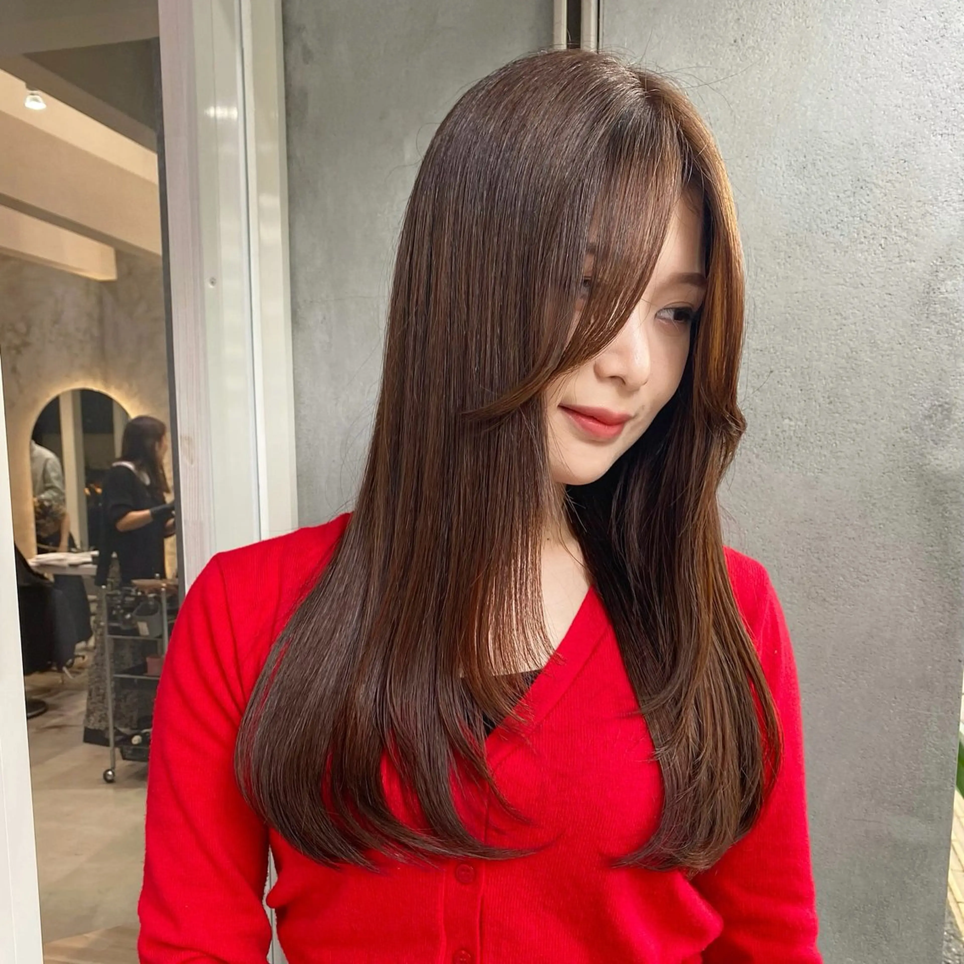 ロング カラー ロングレイヤー くせ毛 レイヤーカット ロング 縮毛矯正 カット ヘアカラー トリートメント SHICENEケイ レイヤーカット🦋のヘアスタイル