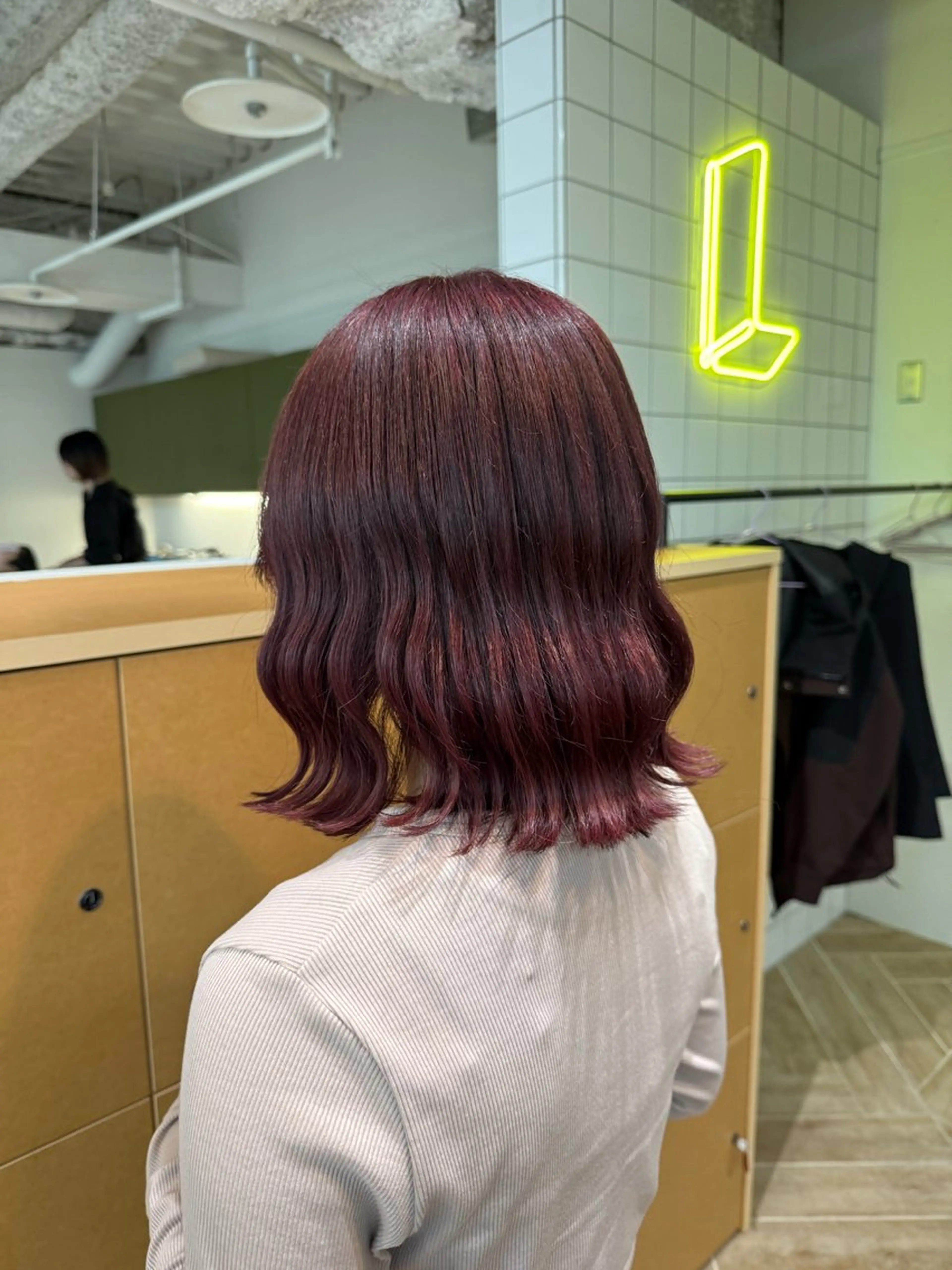 ミディアム ヘアカラー トリートメント 新潟/万代/レイヤー 韓国風/明間未来のヘアスタイル