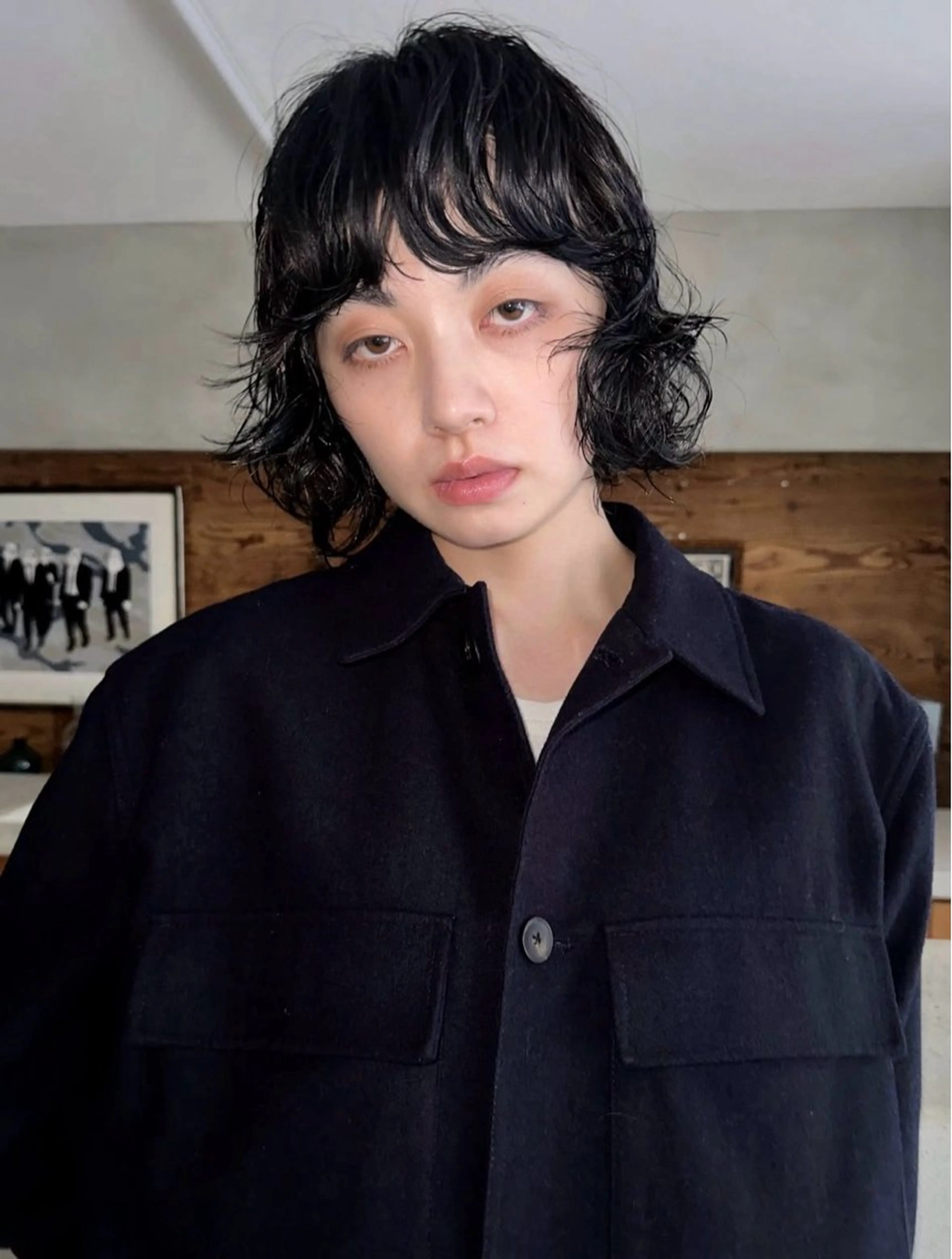 ショート パーマ ボブレイヤー ボブ 顔まわりレイヤー レイヤーカット カット パーマ トリートメント パーマ /レイヤー 榛地渉馬 /矢場町のヘアスタイル