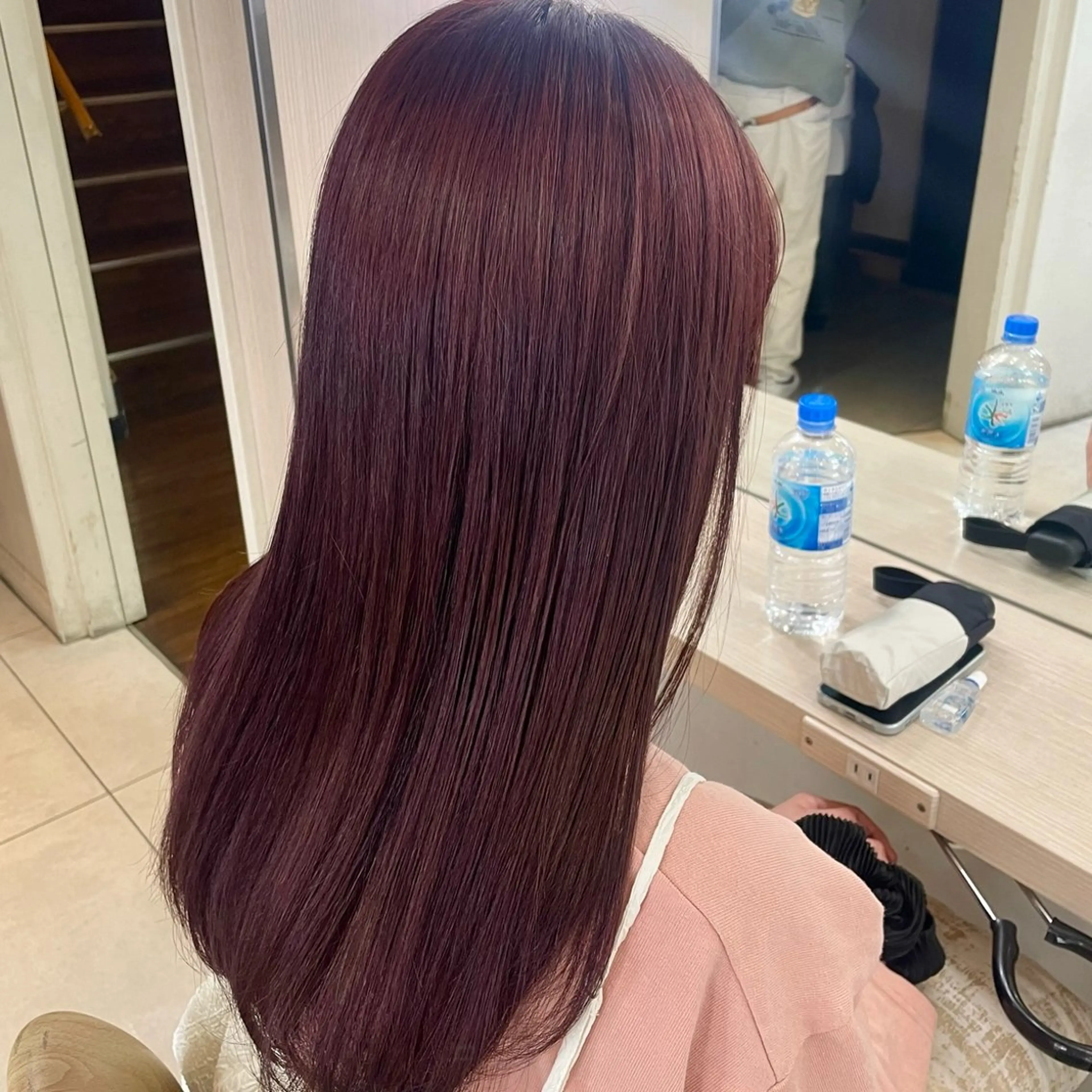 セミロング カラー ブラウンカラー ピンクカラー ピンクブラウン ヘアカラー トリートメント 横浜パーマ🌐 暖色カラー🍒もえかのヘアスタイル