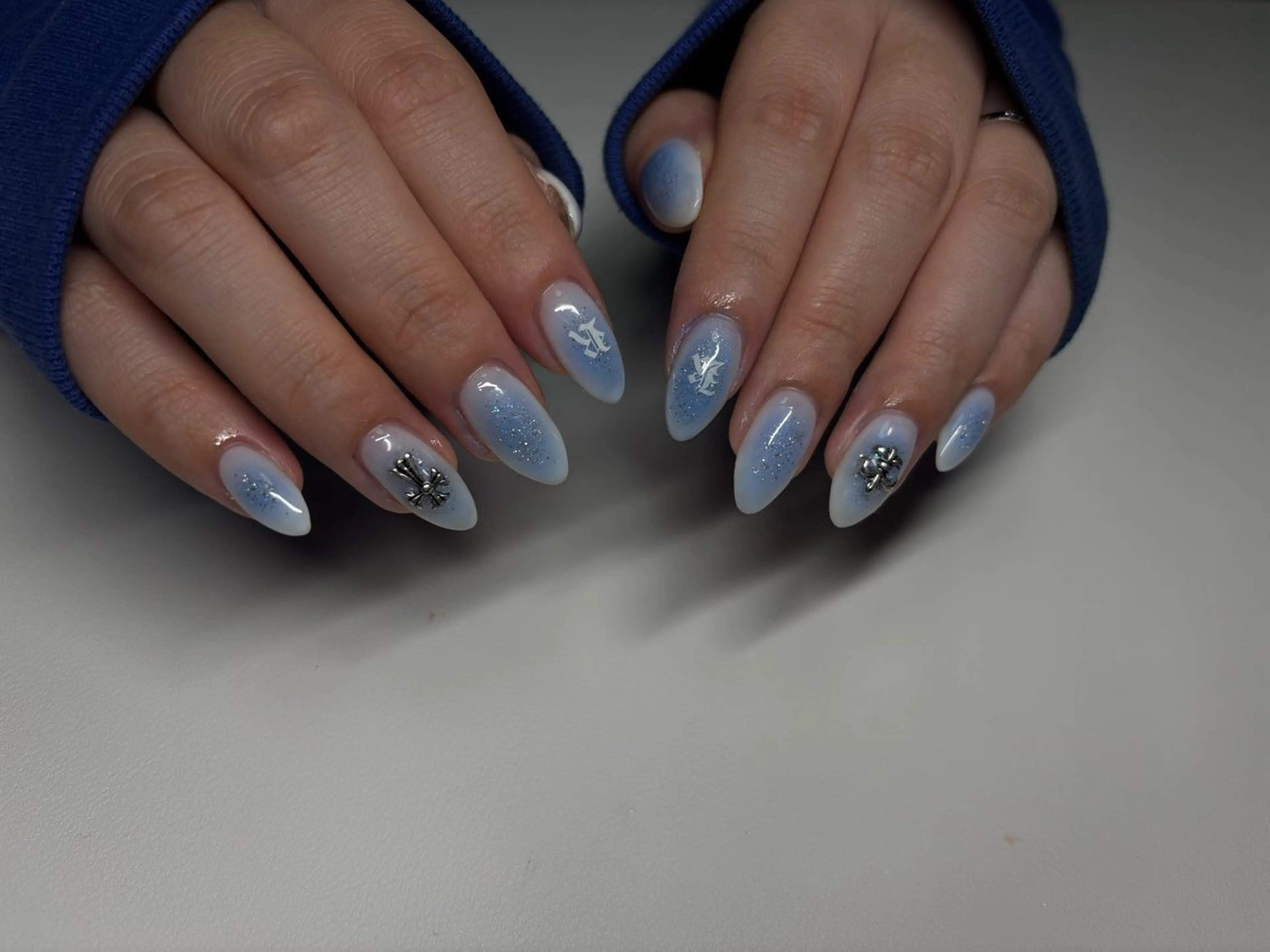 ネイル ブルー ハンドネイル nayu nailのネイルデザイン