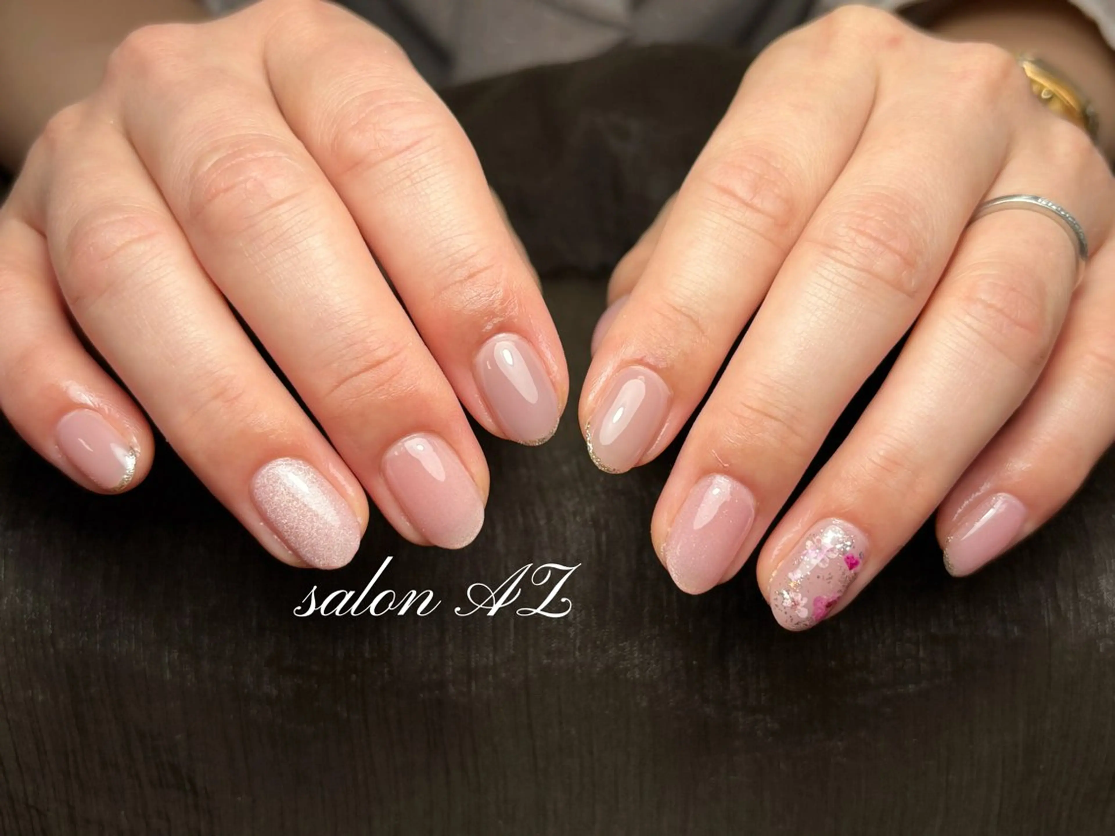 ネイル アートネイル 長さ出し フットネイル フレンチネイル マグネットネイル salon AZのネイルデザイン