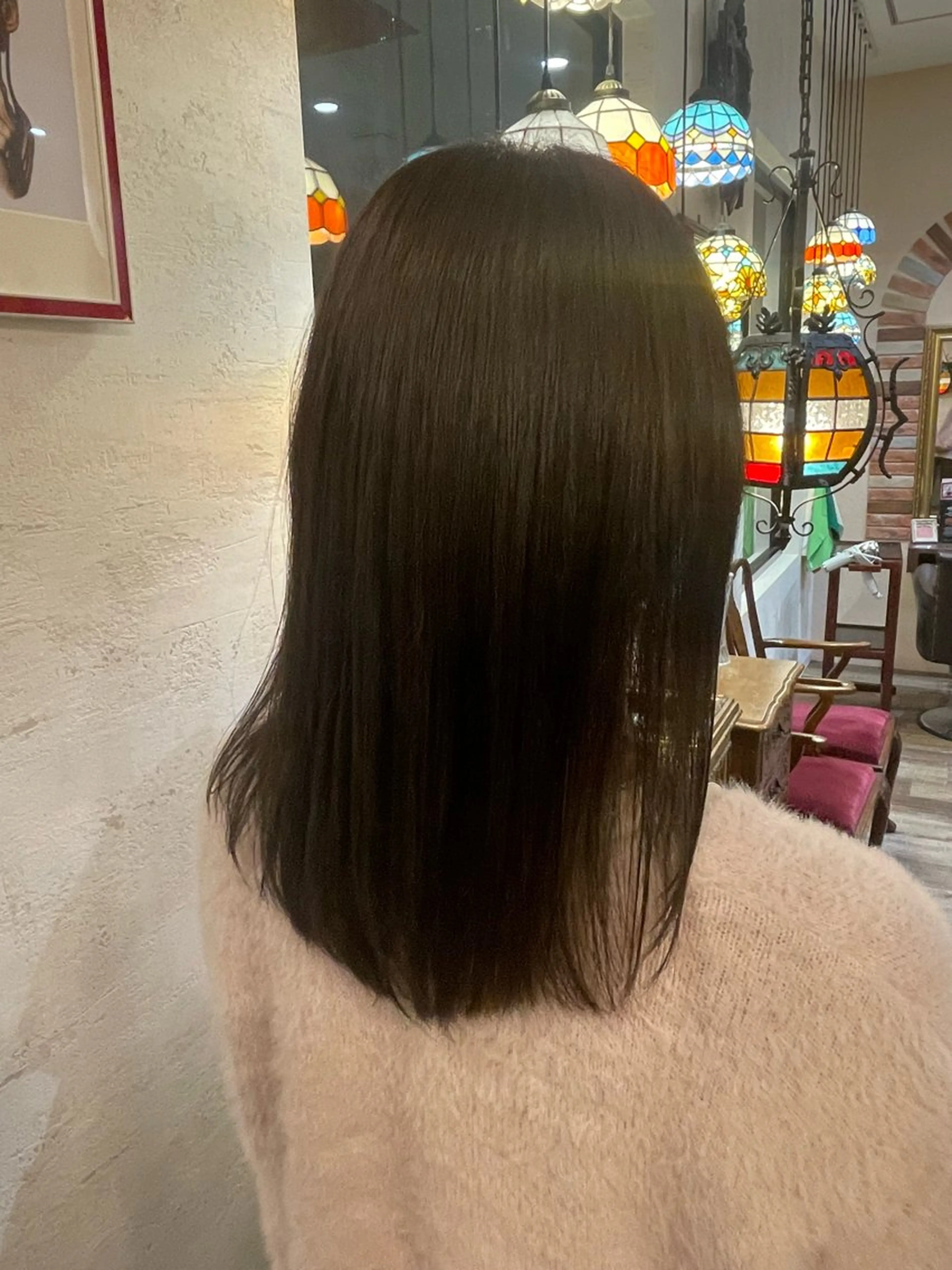 ミディアム カラー オリーブカラー 濱岸 蓮央のヘアスタイル