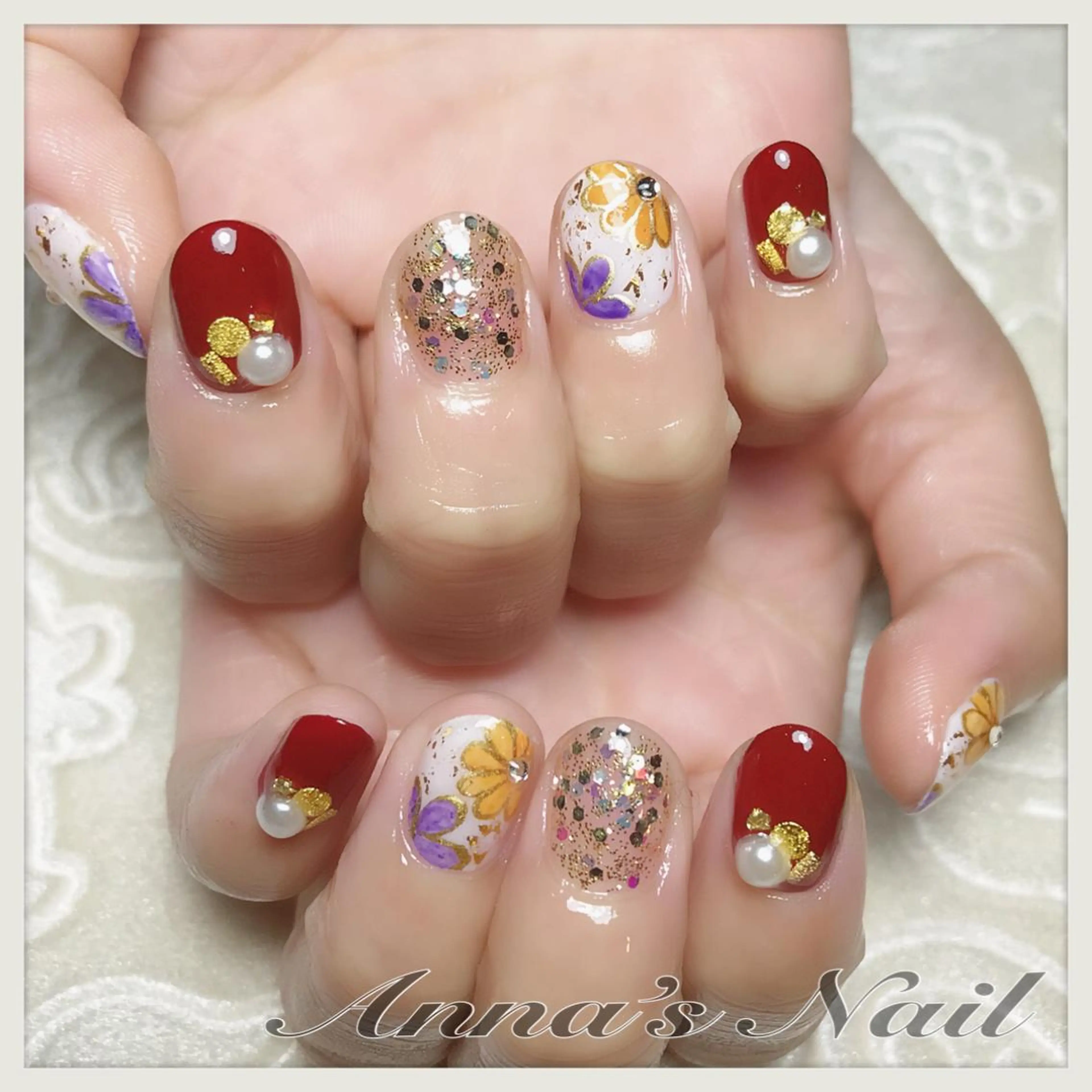 ネイル 成人式 Anna’s Nail所属・清口 杏奈のネイルデザイン
