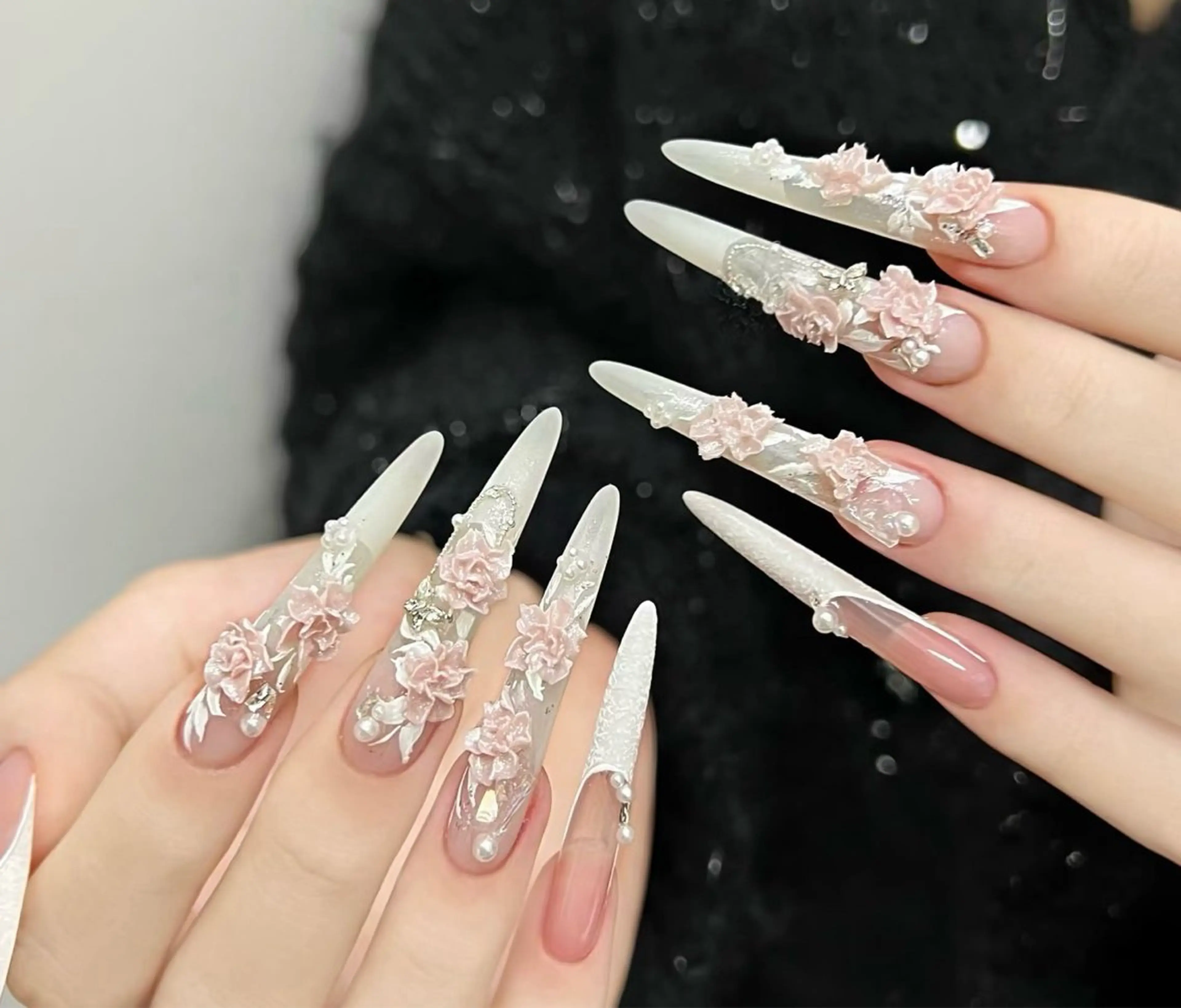 ネイル オーロラネイル 成人式 フットネイル フレンチネイル ジェルネイル ハンドネイル 長さだし専門 ありさのネイルデザイン