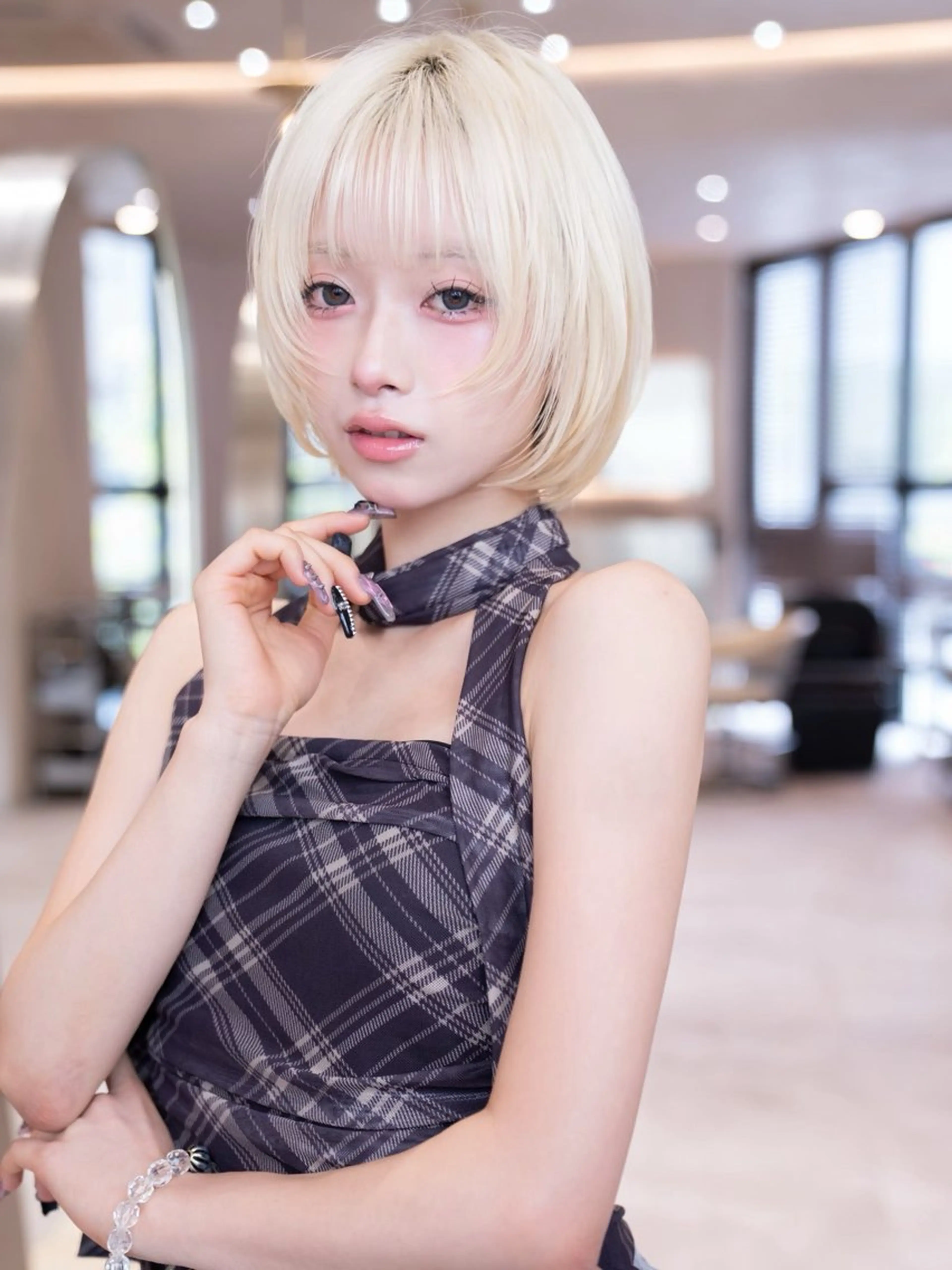 ミディアム カラー カット ヘアカラー トリートメント 渋谷/レイヤーボブ・ 韓国ボブ特化/楓のヘアスタイル