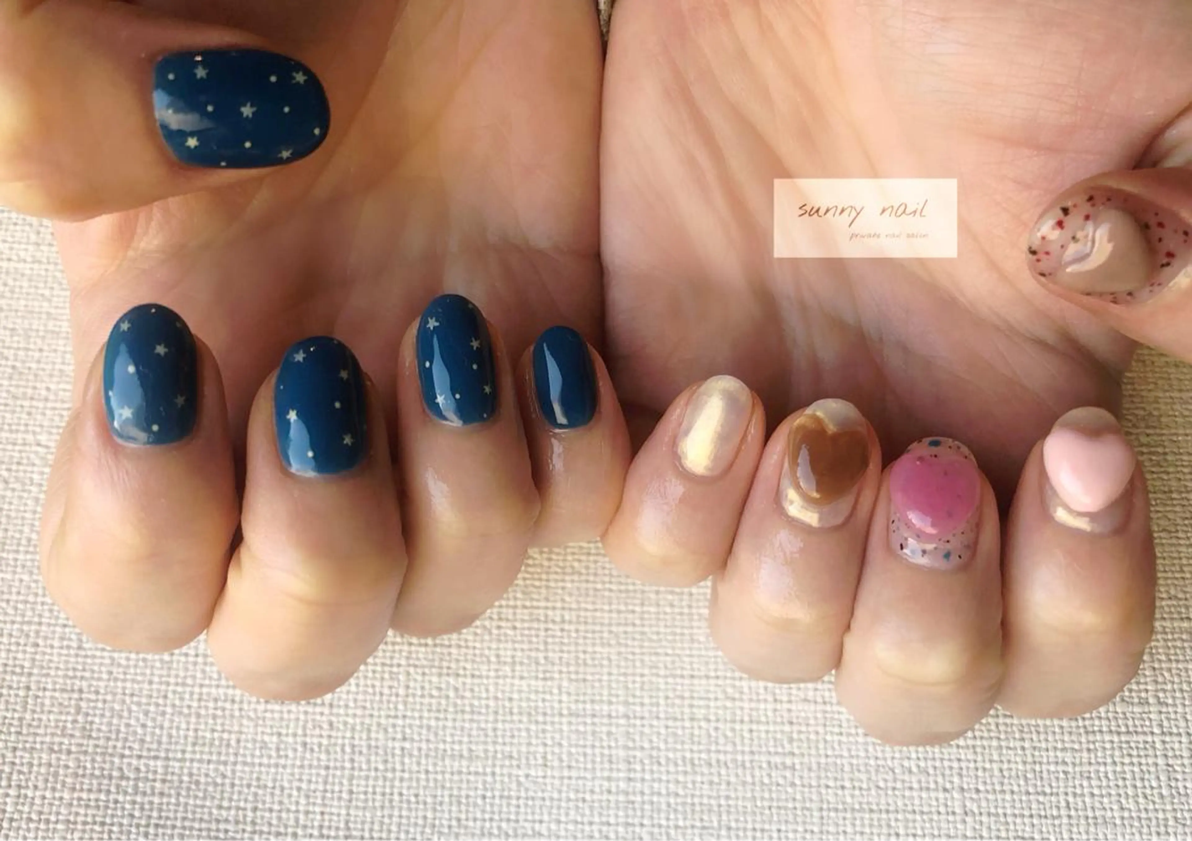 ネイル アートネイル クリアネイル ジェルネイル ネイビー ニュアンスネイル sunny nailのネイルデザイン