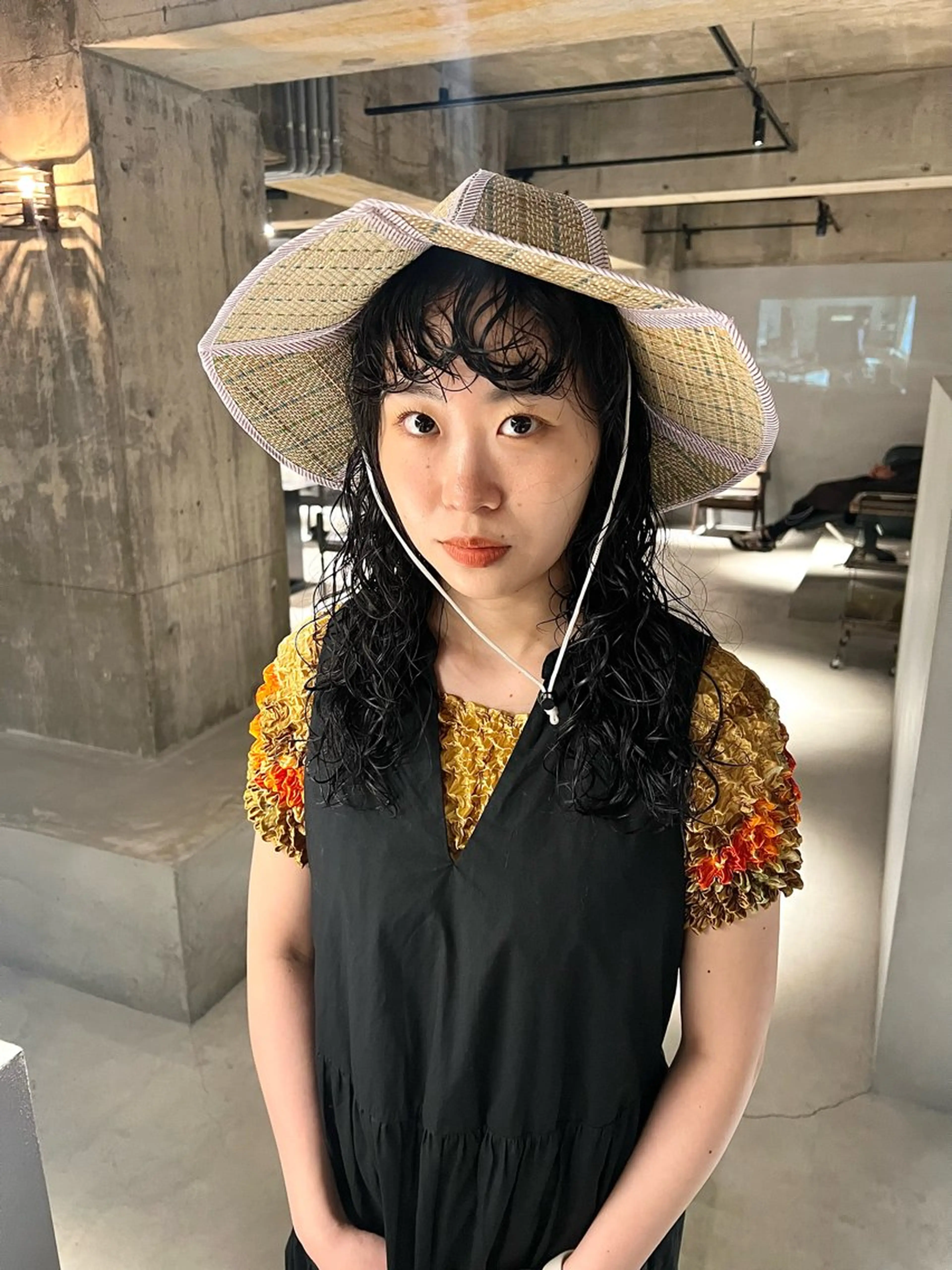 ロング パーマ カット パーマ トリートメント 宮川 日菜子のヘアスタイル