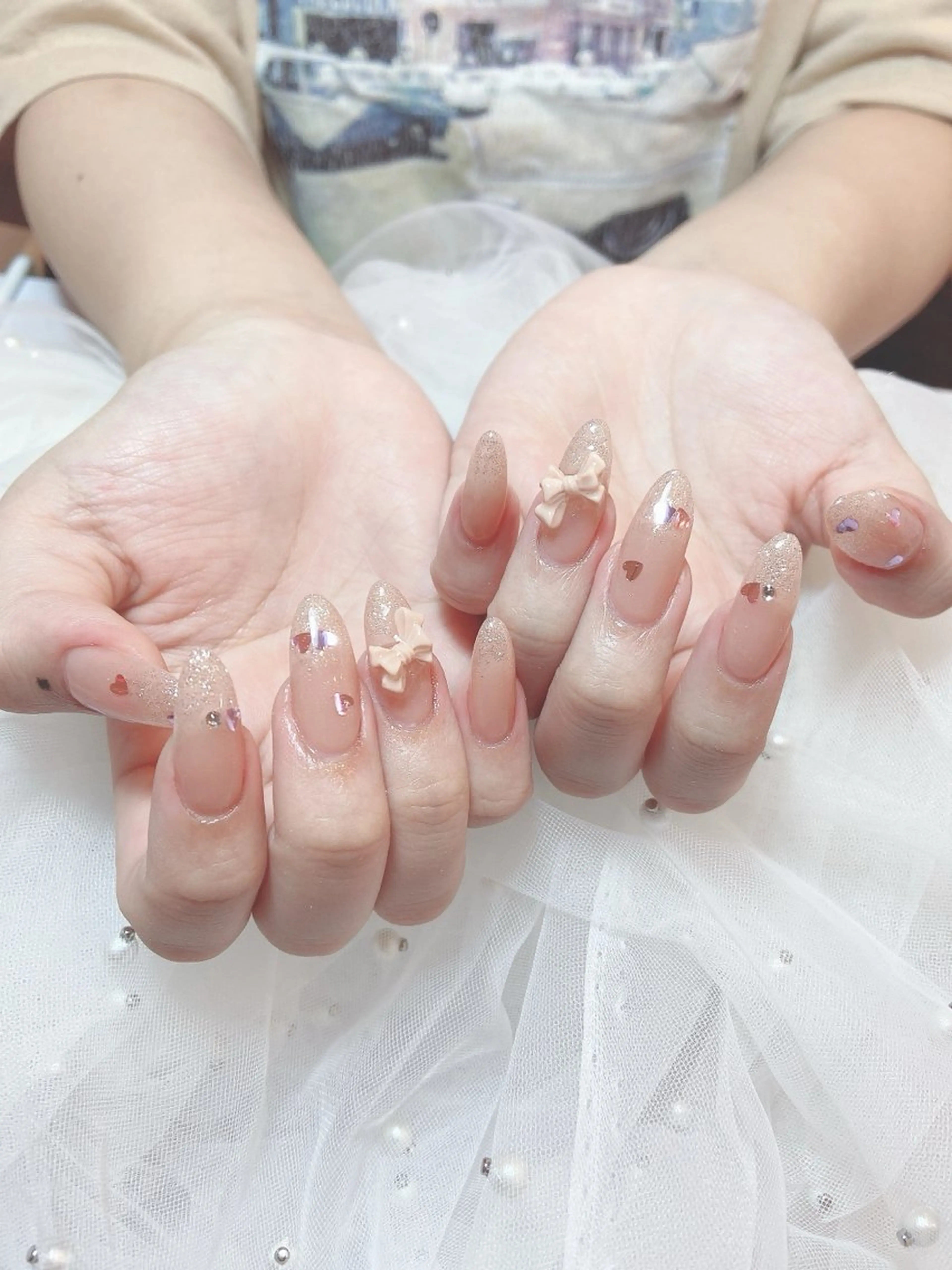 【スカルプ】アクリル長さ出し、SNS流行のお姫様👸風定額コース☆ご新規ジェルオフ無料の写真