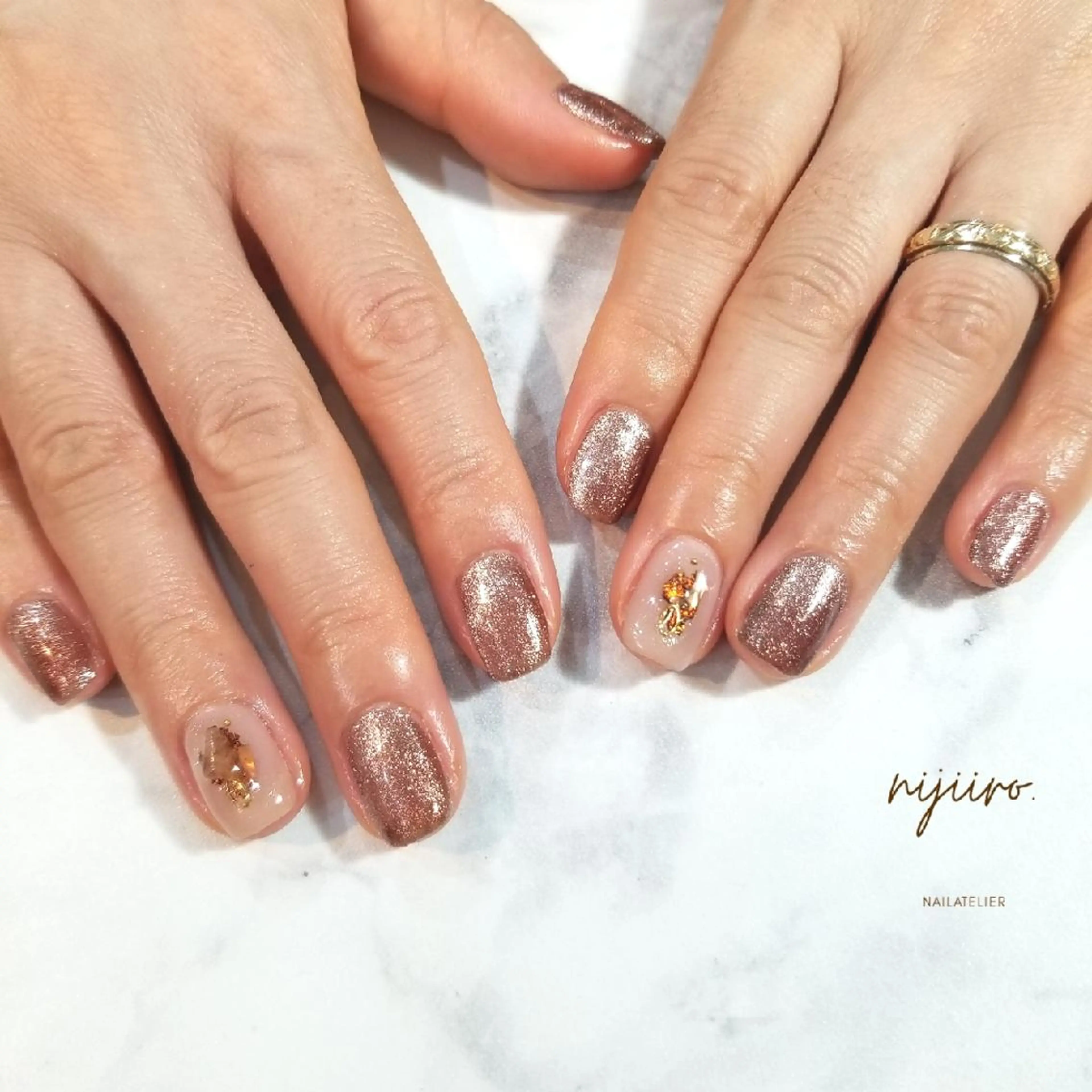 ネイル マグネットネイル ハンドネイル nailatelier nijiiro.所属・nijiiro🌈 サトウのネイルデザイン