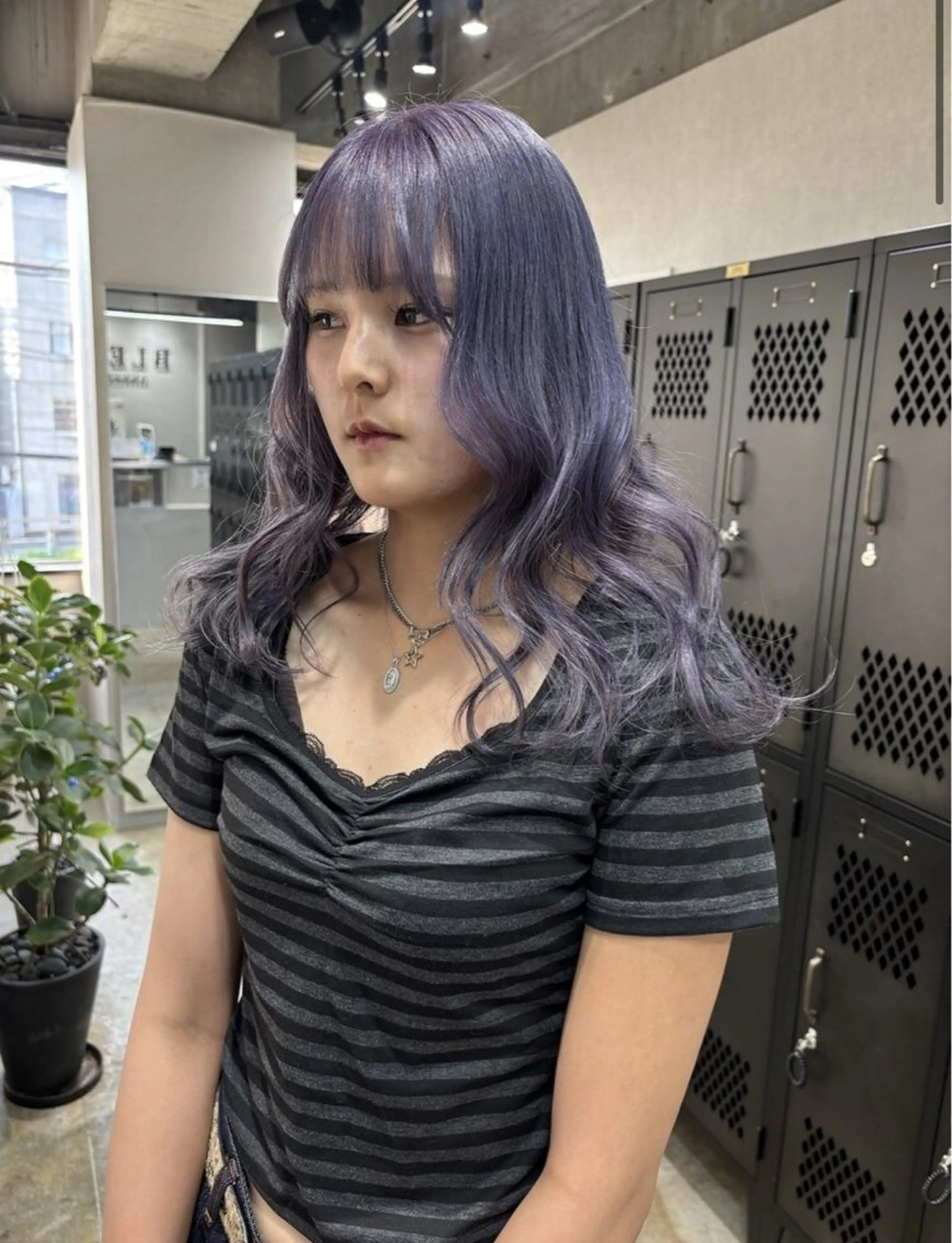 ロング カラー ブルーカラー ブルーラベンダー ラベンダーカラー ヘアカラー ブレンバイドット所属・ニュアンスカラー/ 🫧レミ(坊主)のヘアスタイル