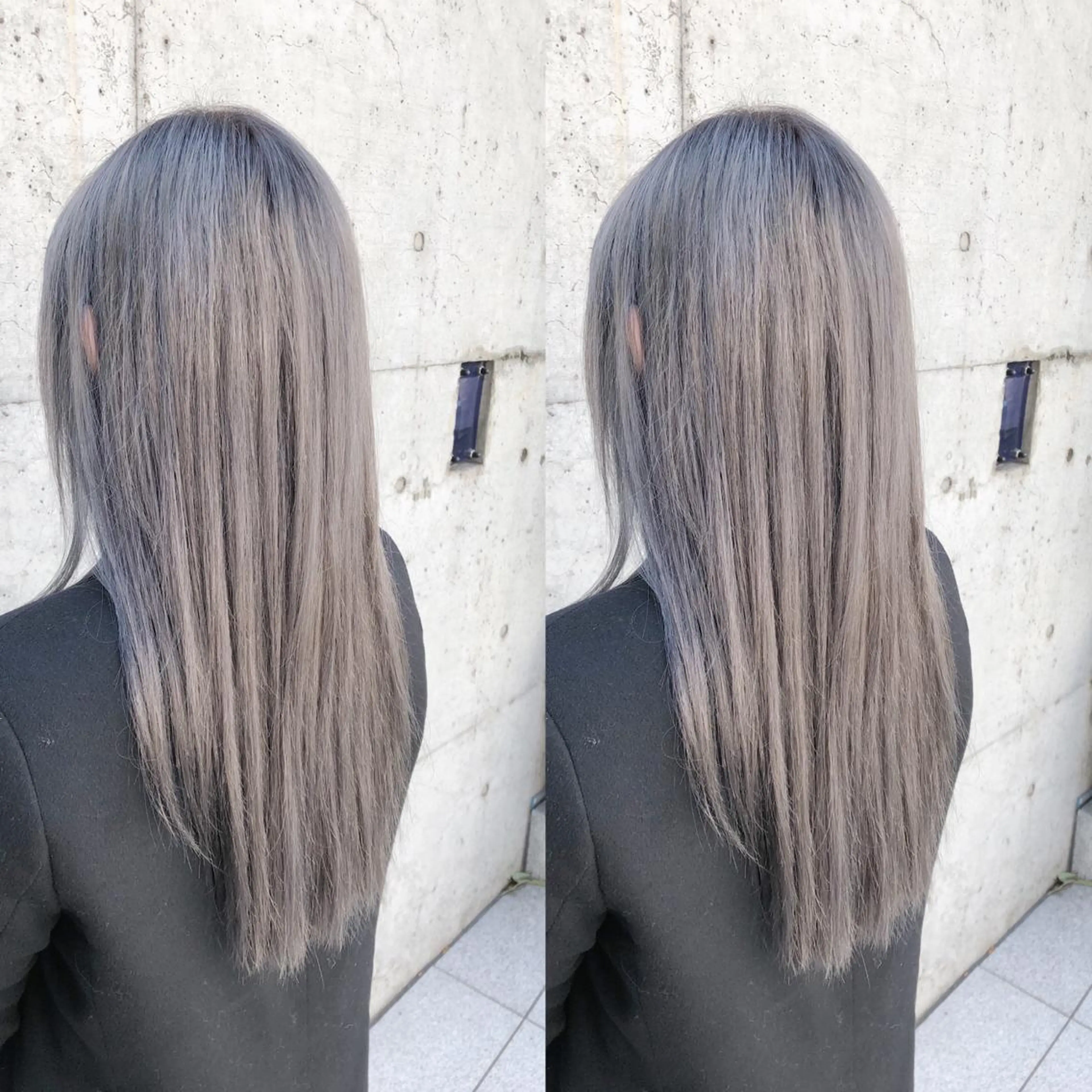 ロング カラー パーマ ヘアアレンジ メンズ キッズ ネイル マツエク・マツパ グレージュ カット ヘアカラー トリートメント 💟Chloe原宿店 🩶ハイトーンのヘアスタイル