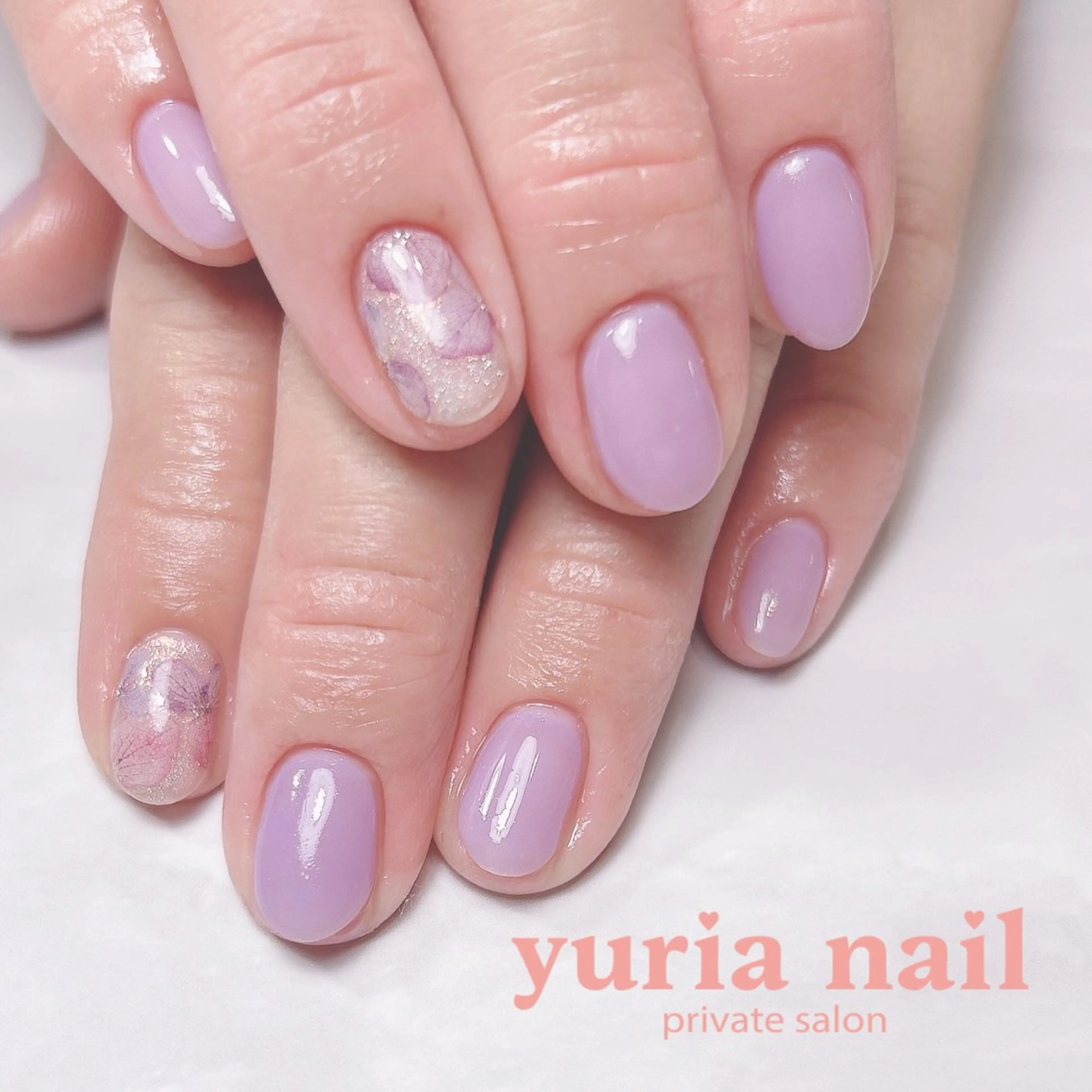 ネイル アートネイル ジェルネイル パープル ハンドネイル 小林 ゆりあのネイルデザイン