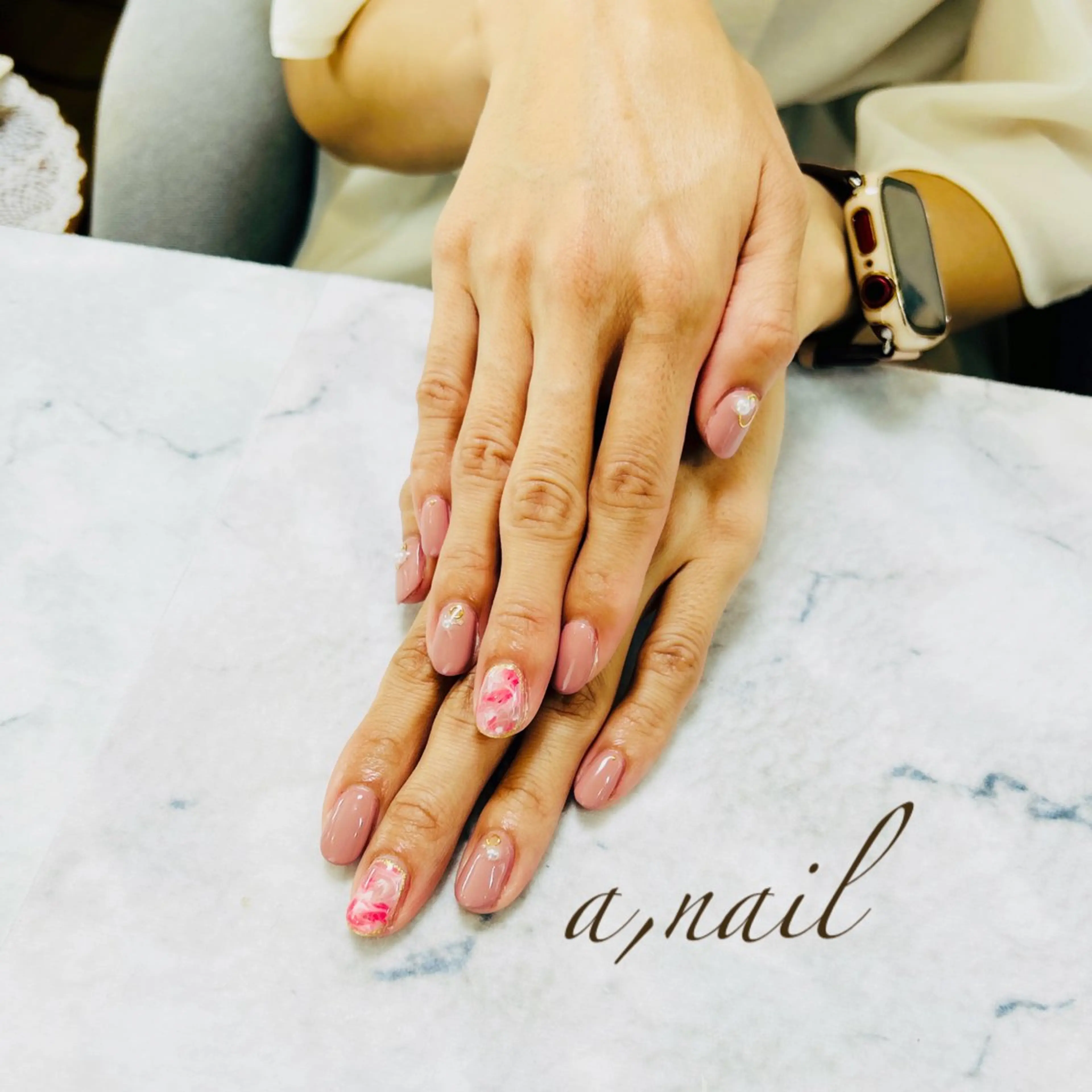 ネイル フットネイル ジェルネイル グラデーション 大理石ネイル(マーブル) オフィスネイル ハンドネイル ネイルサロン エーネイルのネイルデザイン