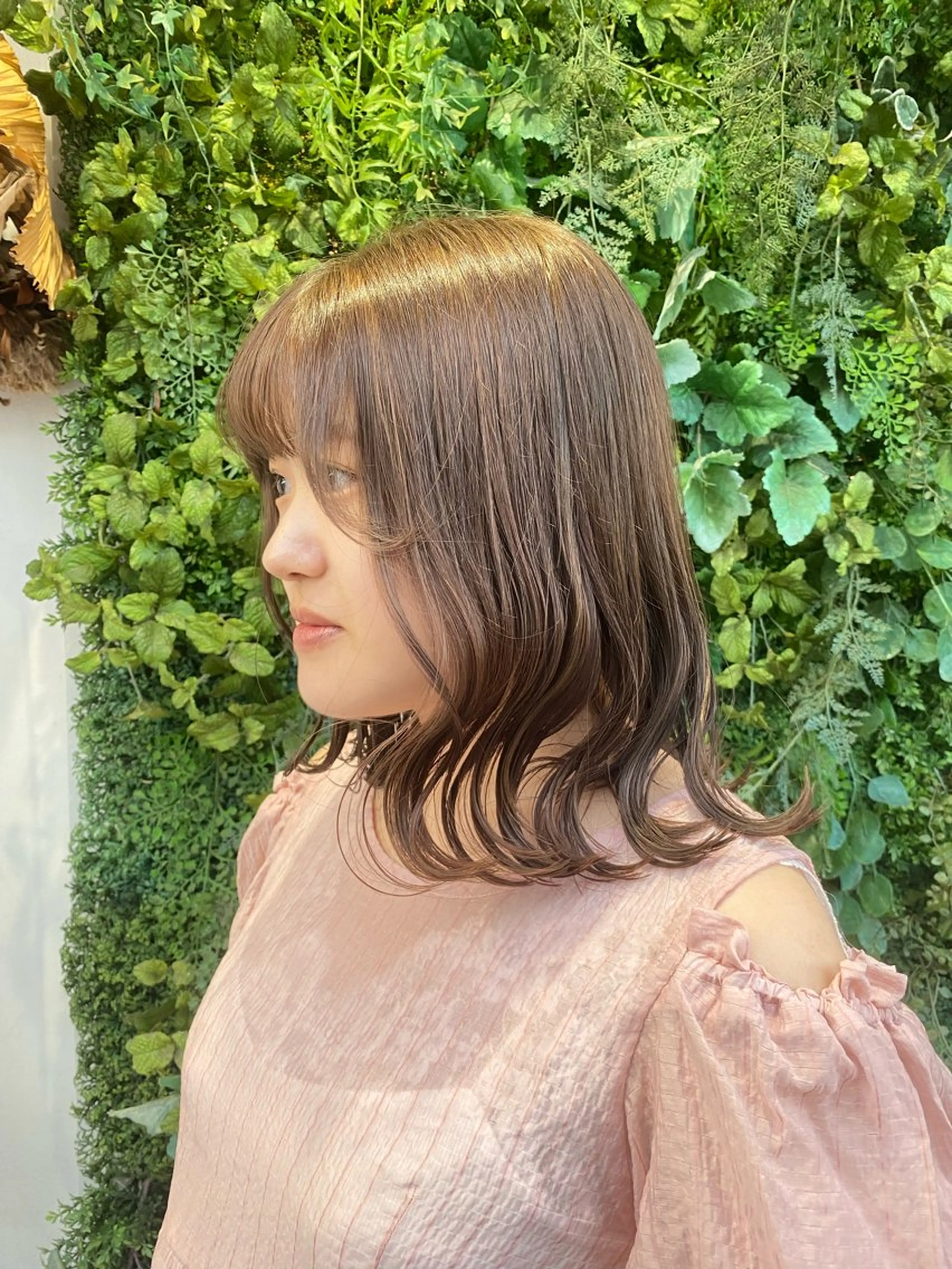 ミディアム カラー ベージュカラー ブリーチ ダブルカラー ミルクティーベージュ ブリーチなしカラー ヘアカラー 透明感カラー/韓国 ヘア🩶yuri🩵のヘアスタイル