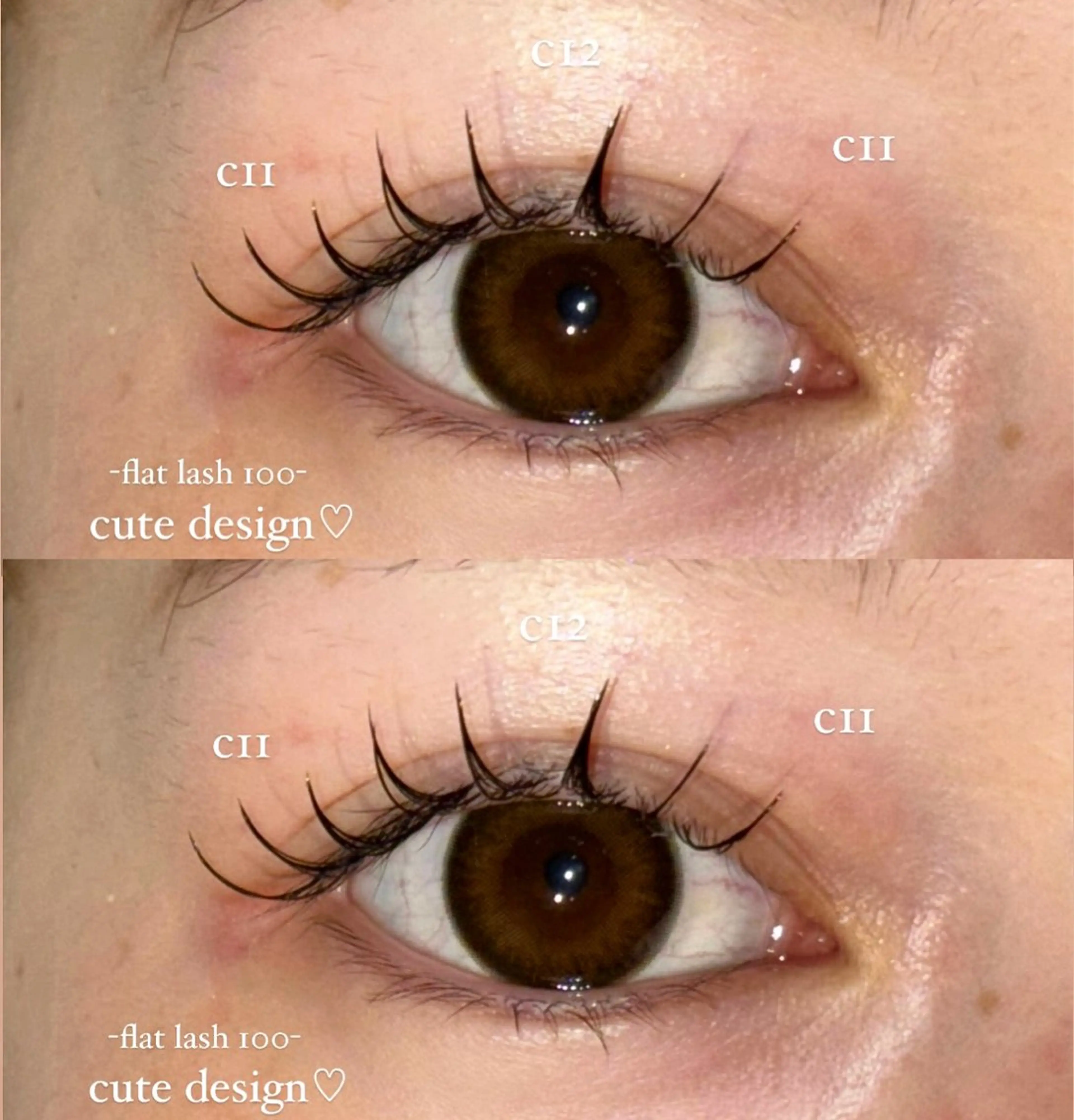 マツエク・マツパ フラットラッシュ まつげパーマ 下まつげエクステ 一重×まつ毛パーマ NORA senaのマツエク・マツパデザイン