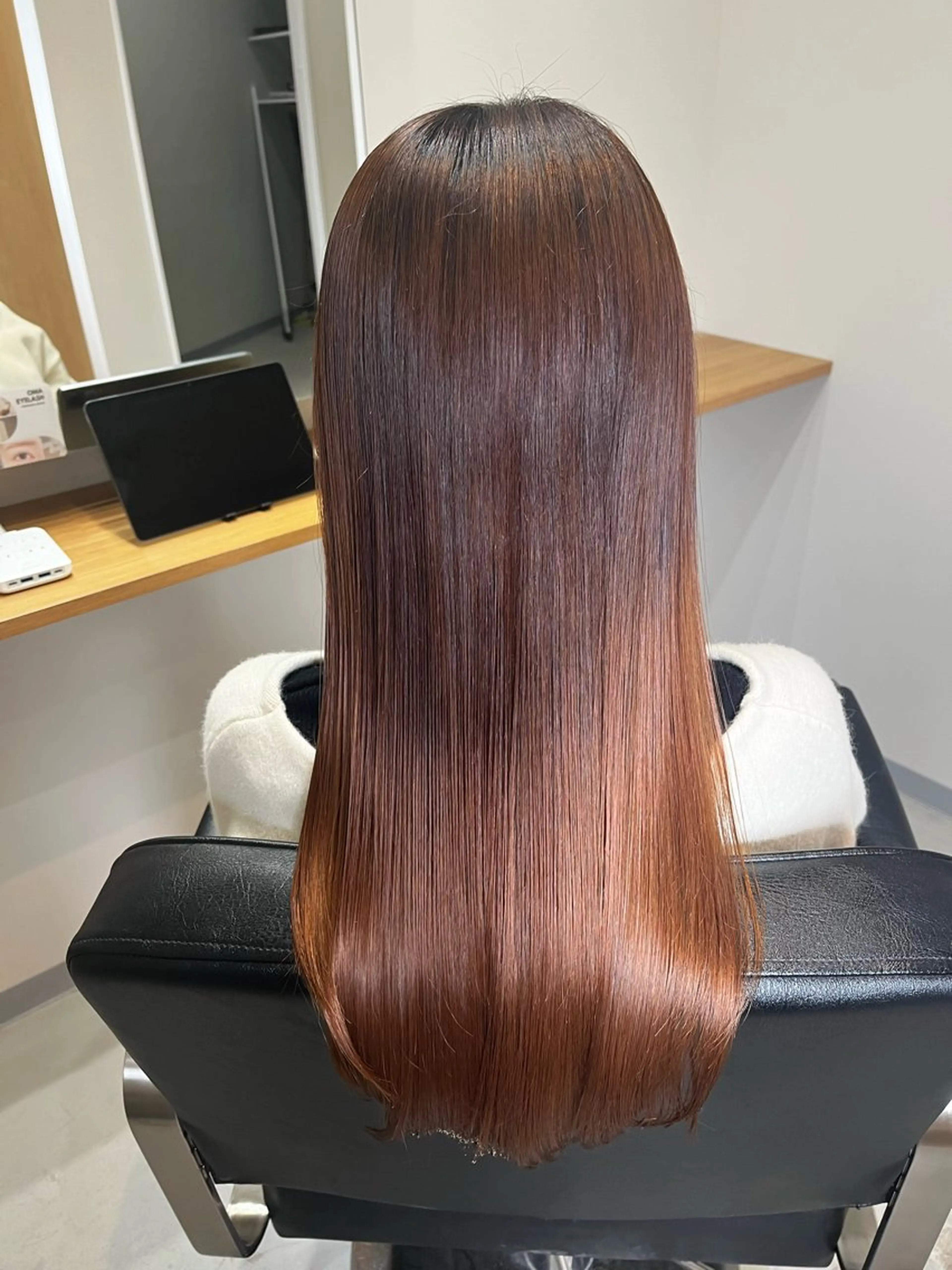 ロング カット 縮毛矯正 トリートメント oma フクダのヘアスタイル