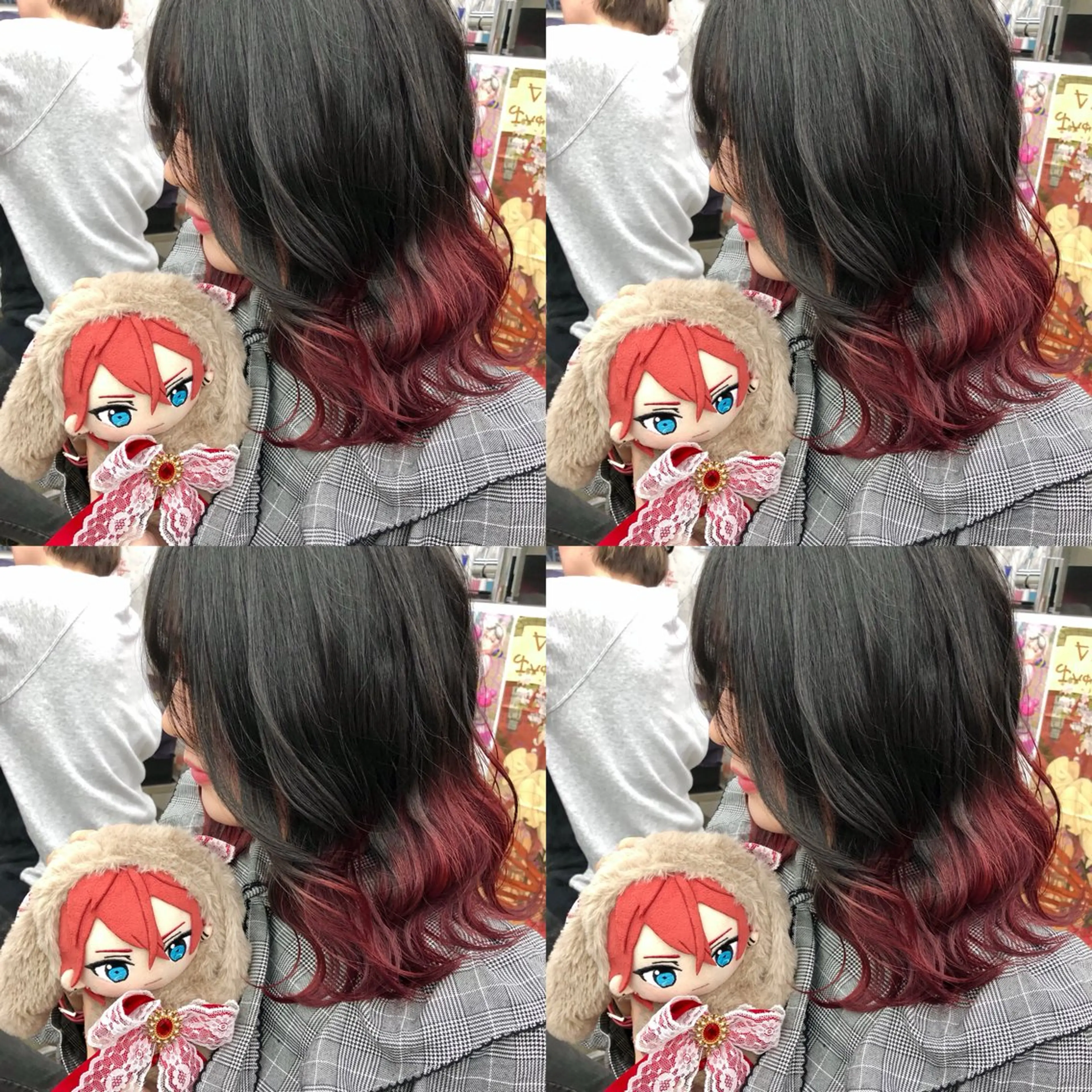 ミディアム カラー ブリーチ ケアブリーチ グラデーションカラー レッドカラー 推しカラー✨ オタク美容師ユウカのヘアスタイル