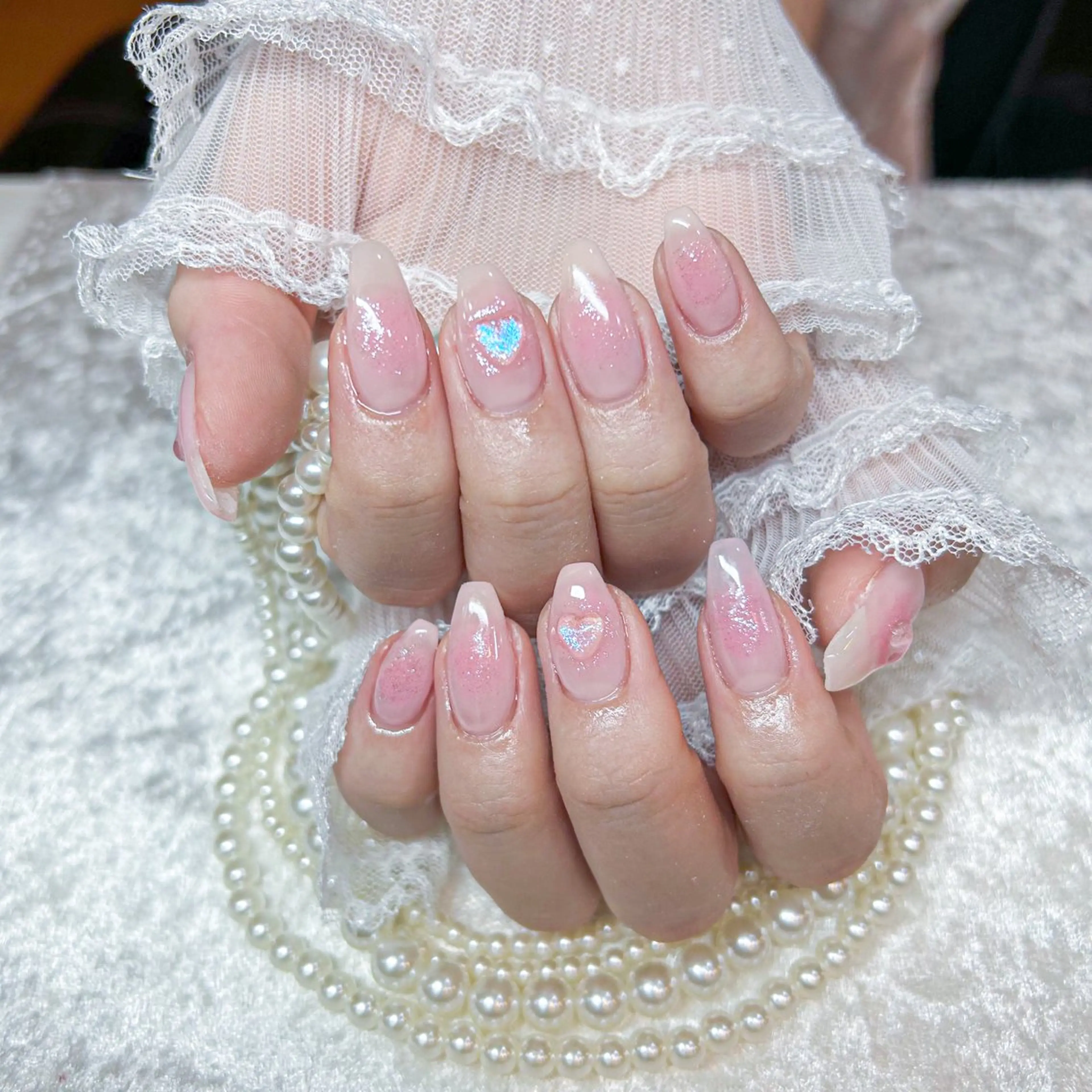 ネイル アートネイル 長さ出し フットネイル 韓国ネイル マグネットネイル ハンドネイル Minami 🍓のネイルデザイン