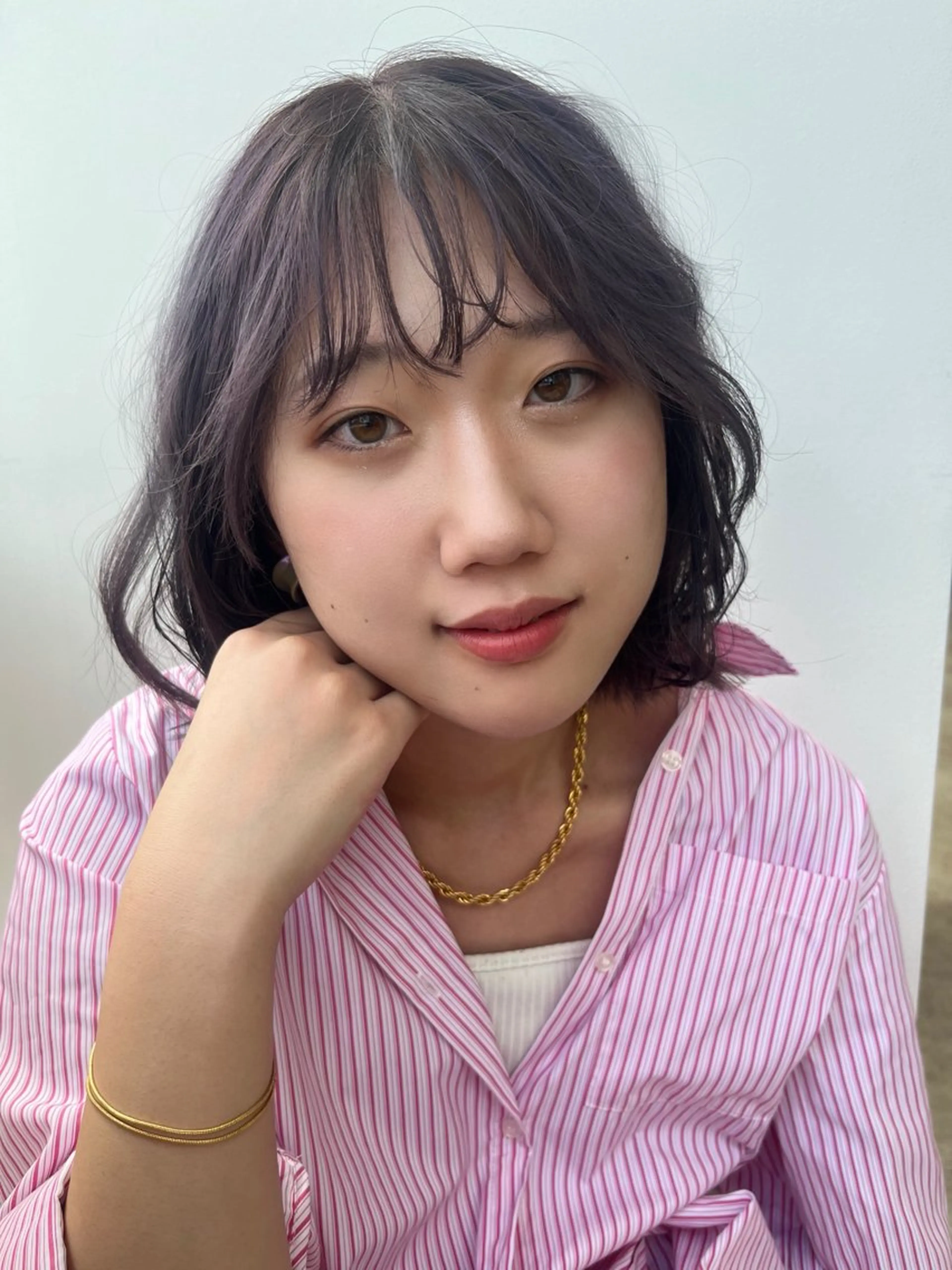 ミディアム カラー 切りっぱなしボブ ボブ レイヤーカット カット ヘアカラー トリートメント cana カナ/tensionのヘアスタイル