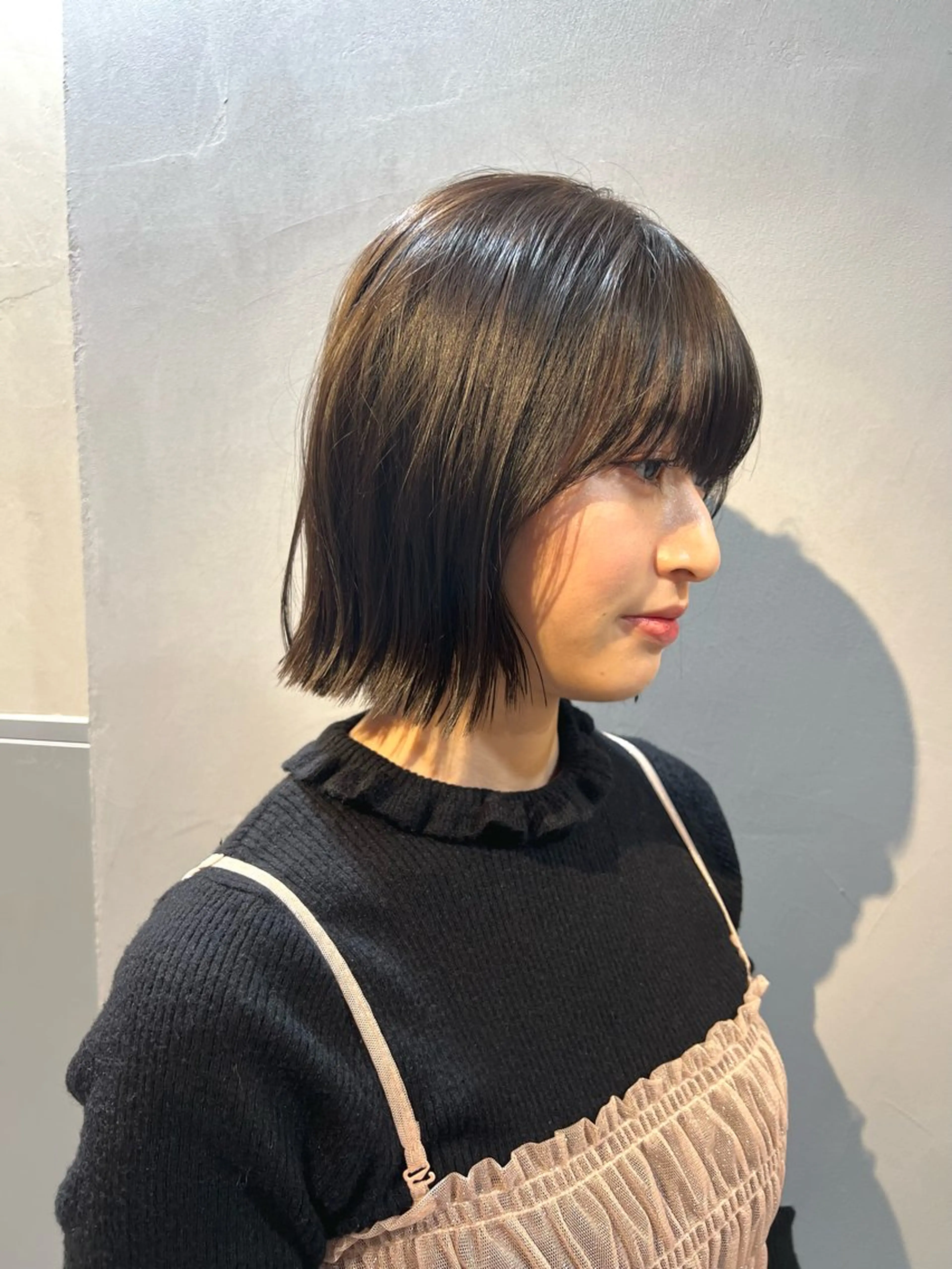 ショート カラー 切りっぱなしボブ ボブ 神戸ボブ✂️ ioe三宮/田 伸佳のヘアスタイル