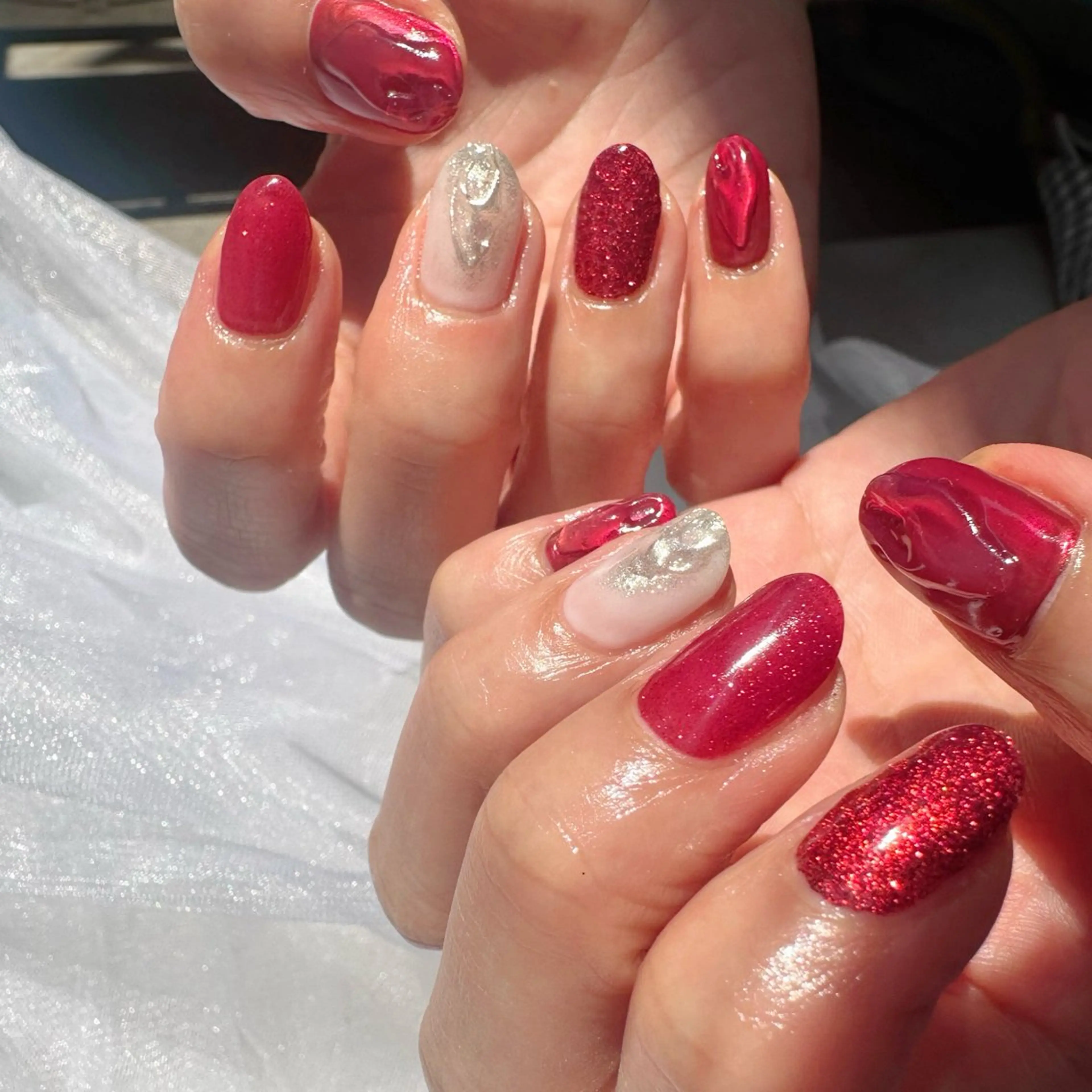 ネイル クリアネイル 氷ネイル・うるうるネイル 韓国ネイル ラメ(グリッター) マグネットネイル 🪞KAPE NAIL 🪞のネイルデザイン