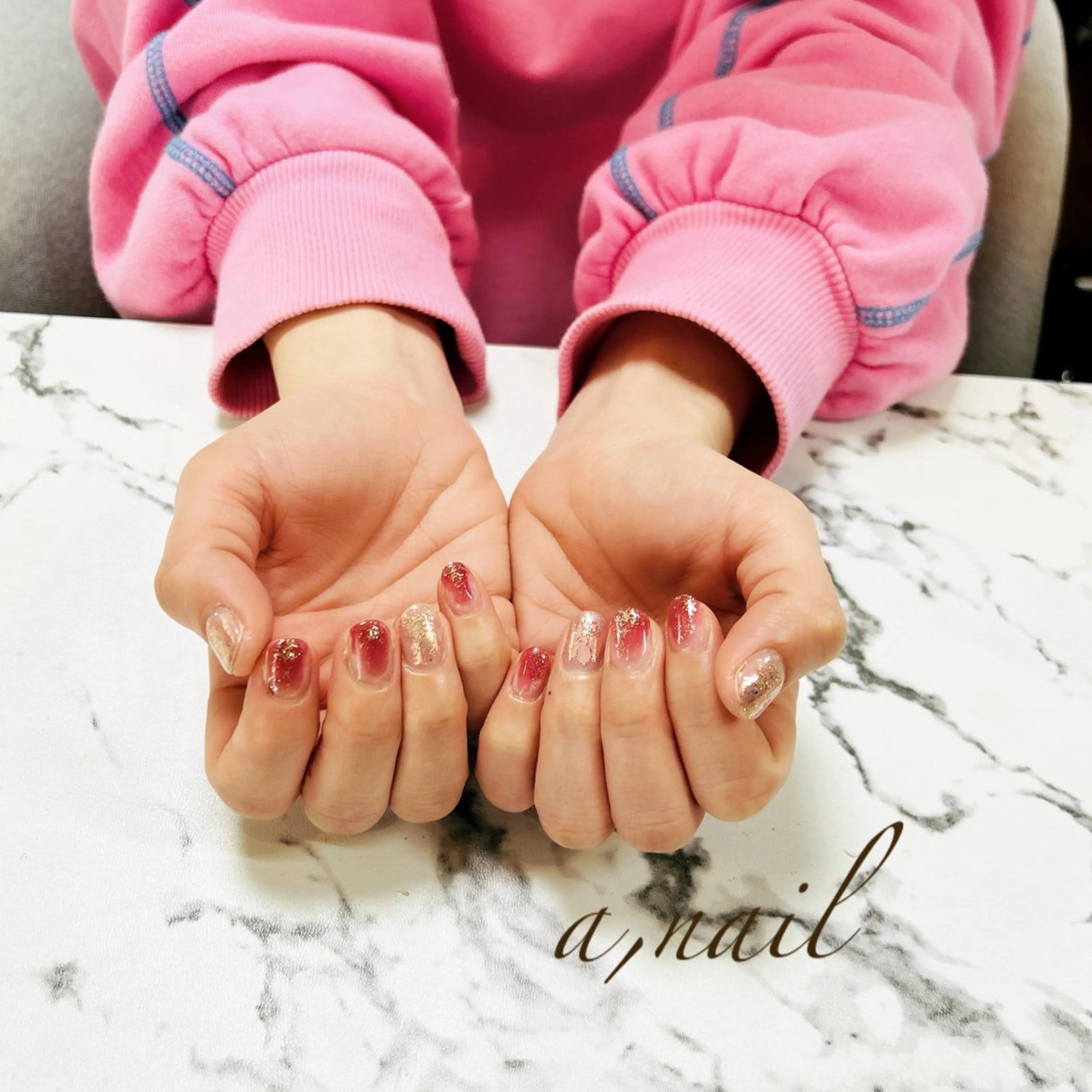 ネイル ジェルネイル グラデーション キラキラネイル ラメ(グリッター) ワンカラーネイル ハンドネイル ネイルサロン エーネイルのネイルデザイン