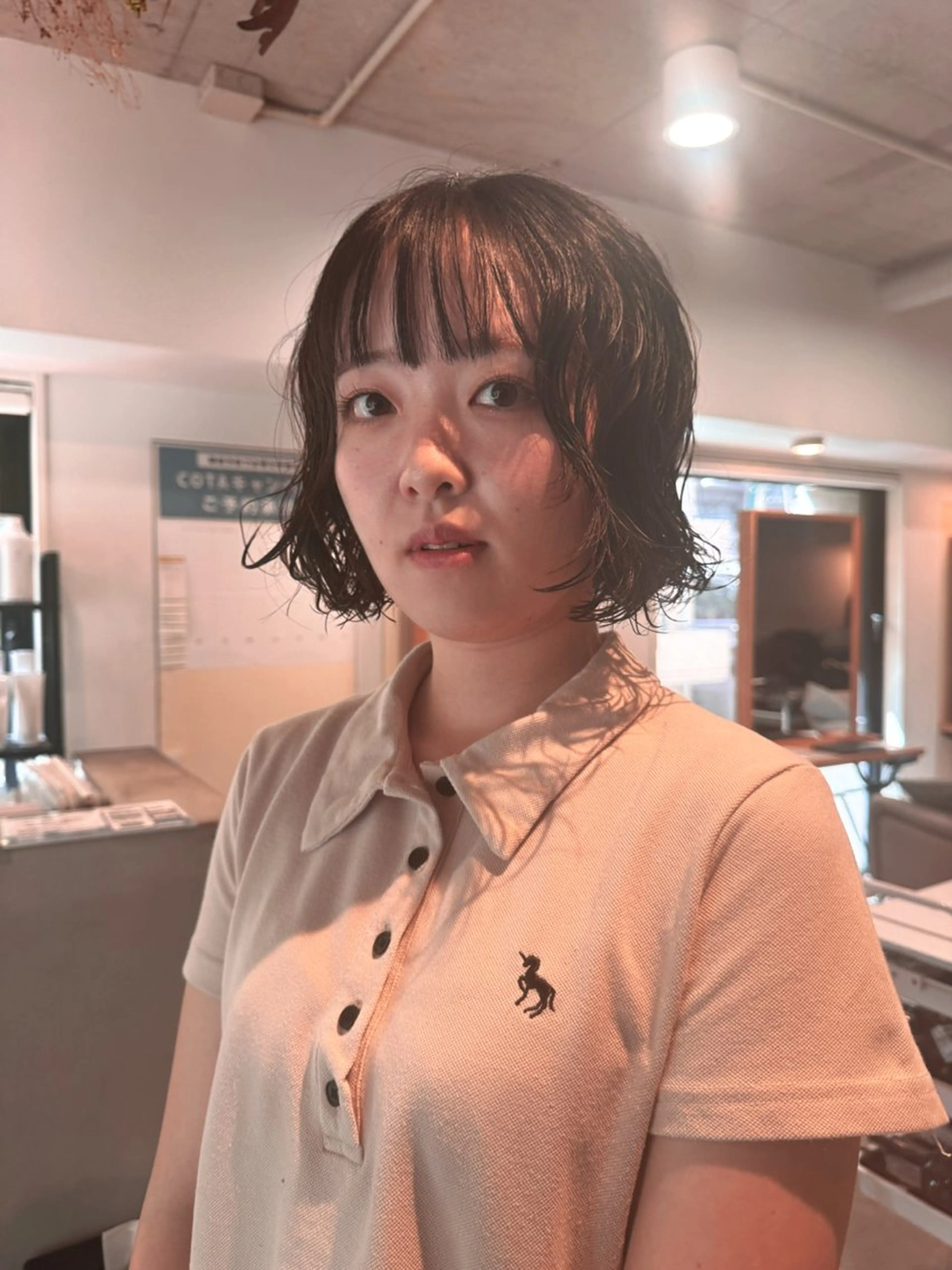 ミディアム パーマ ボブ カット パーマ saki/Insta fleur_sakiのヘアスタイル