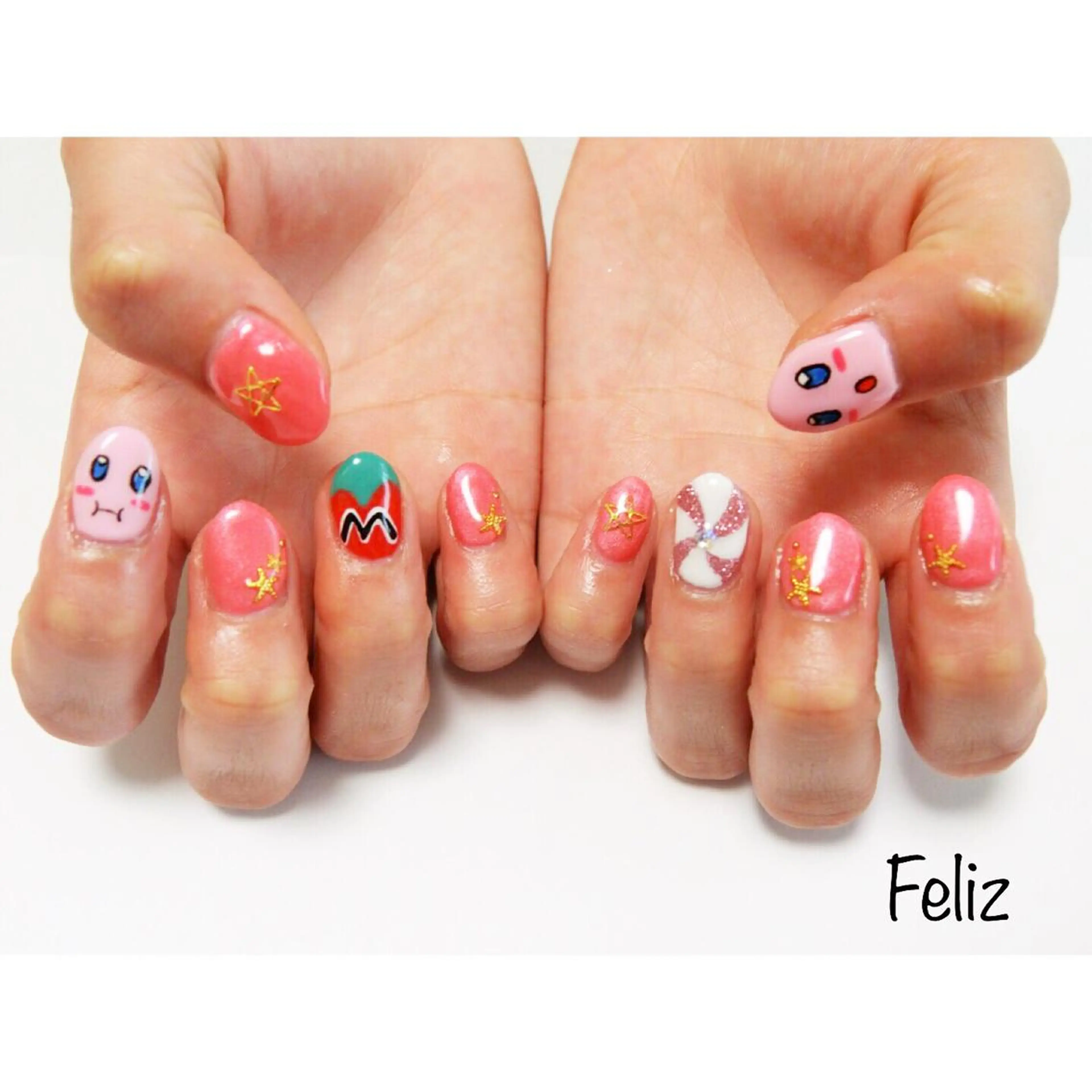 ネイル 痛ネイル/ワンホン/ フィルイン/長さだしのネイルデザイン