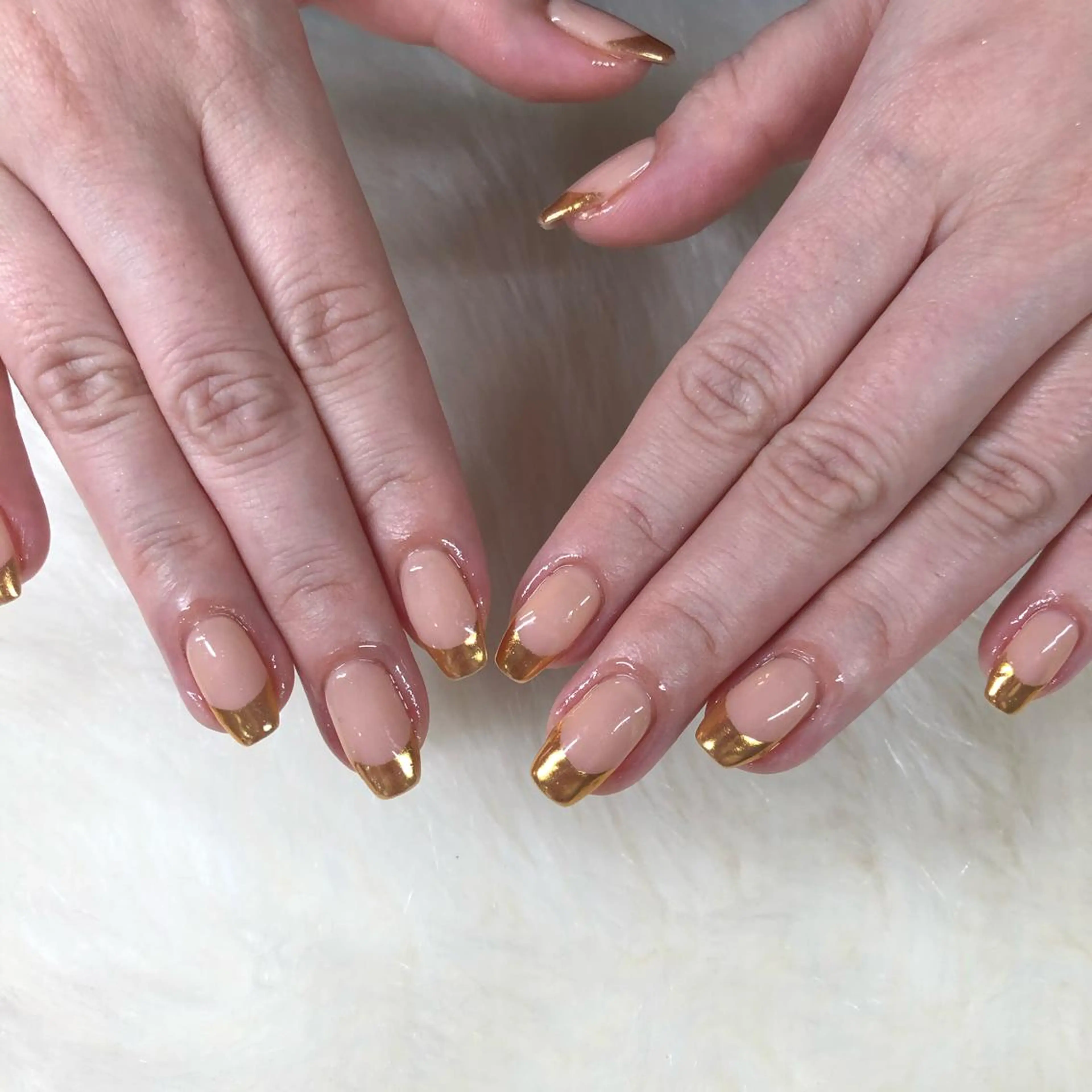 ネイル フレンチネイル ミラーネイル Nes.Nail所属・Miyagi Asamiのネイルデザイン