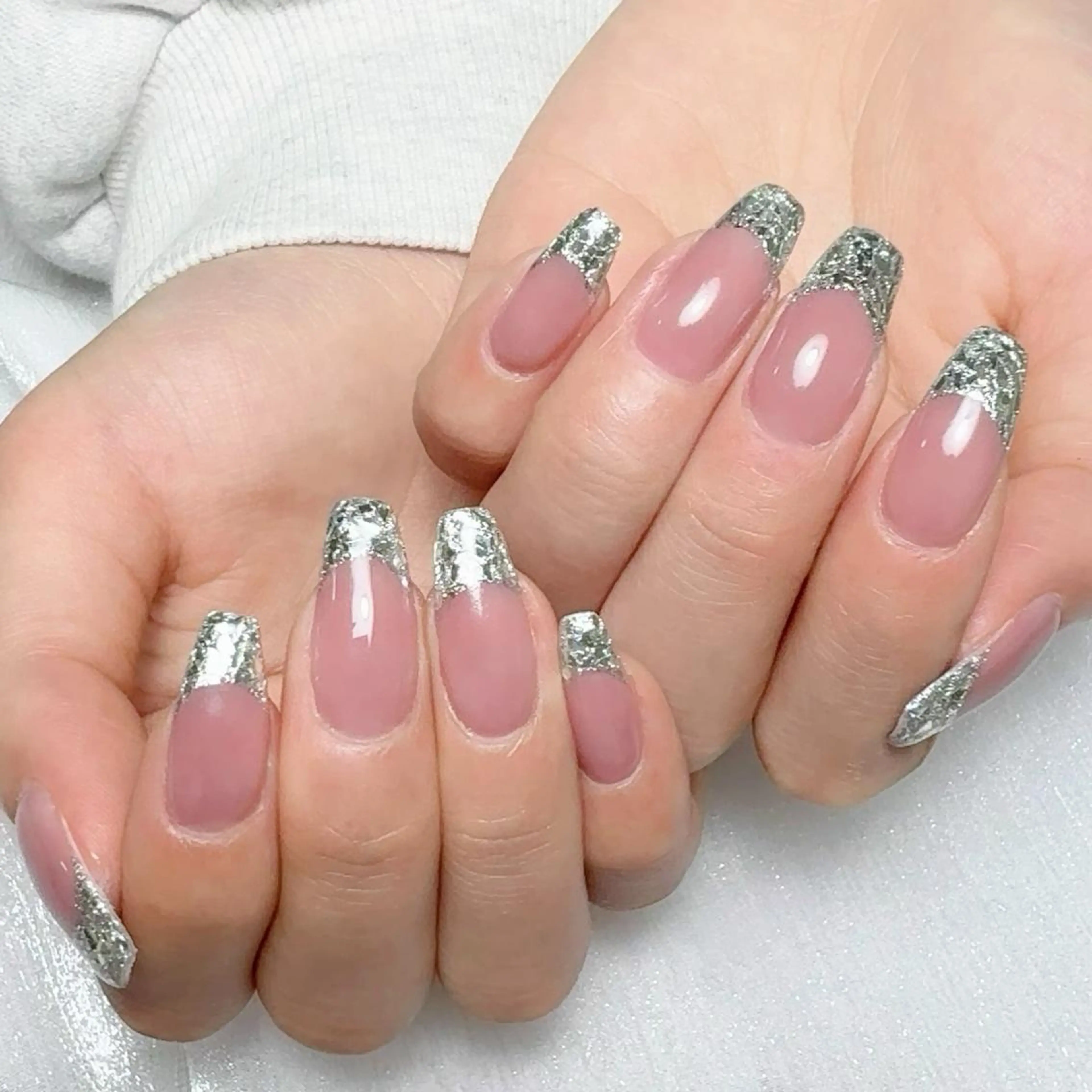 ネイル メンズ フレンチネイル ガラスフレンチ ハンドネイル NAILサロン 木にいるのネイルデザイン