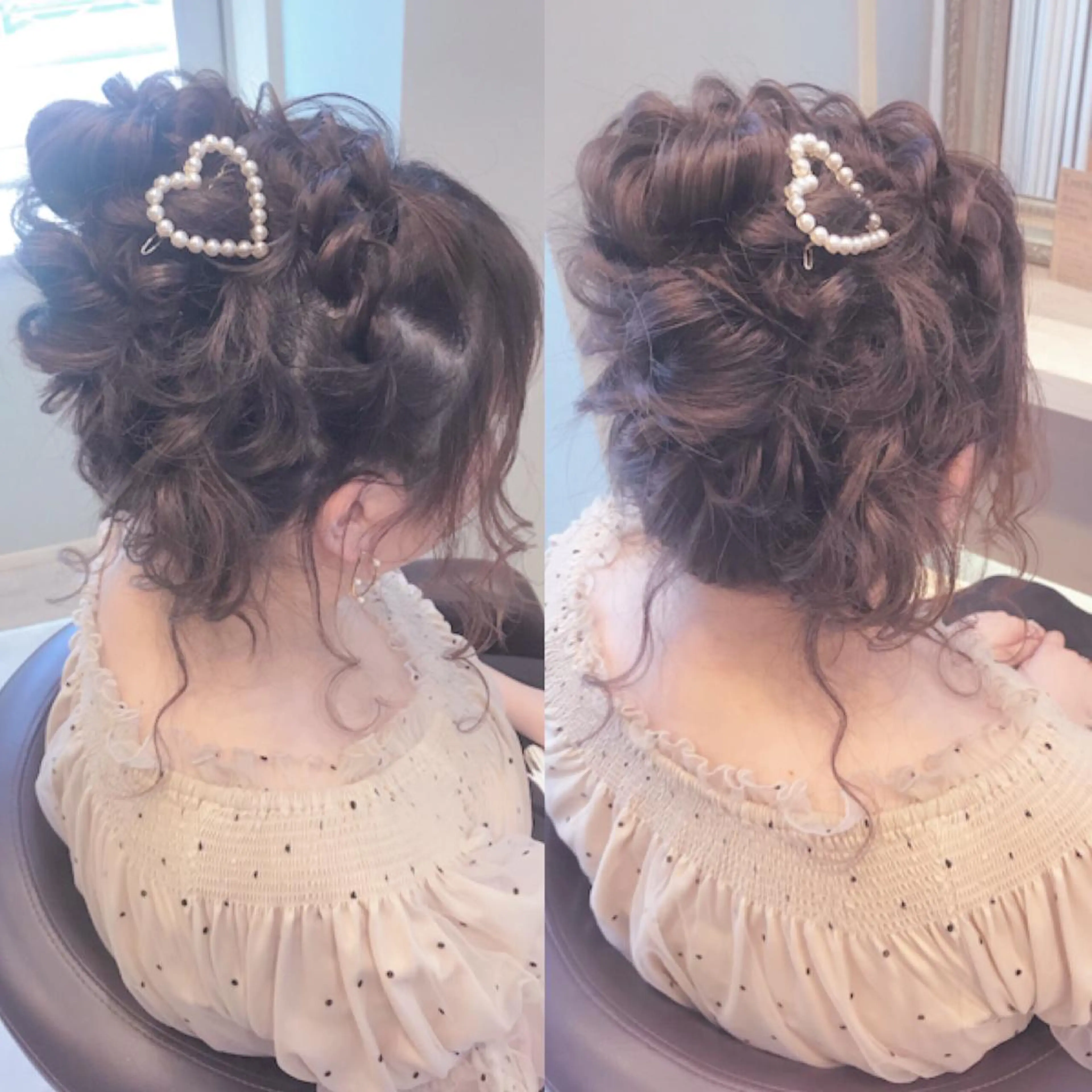 セミロング お団子ヘア ヘアセット Aries🫧 missa𓂃🤍のヘアスタイル